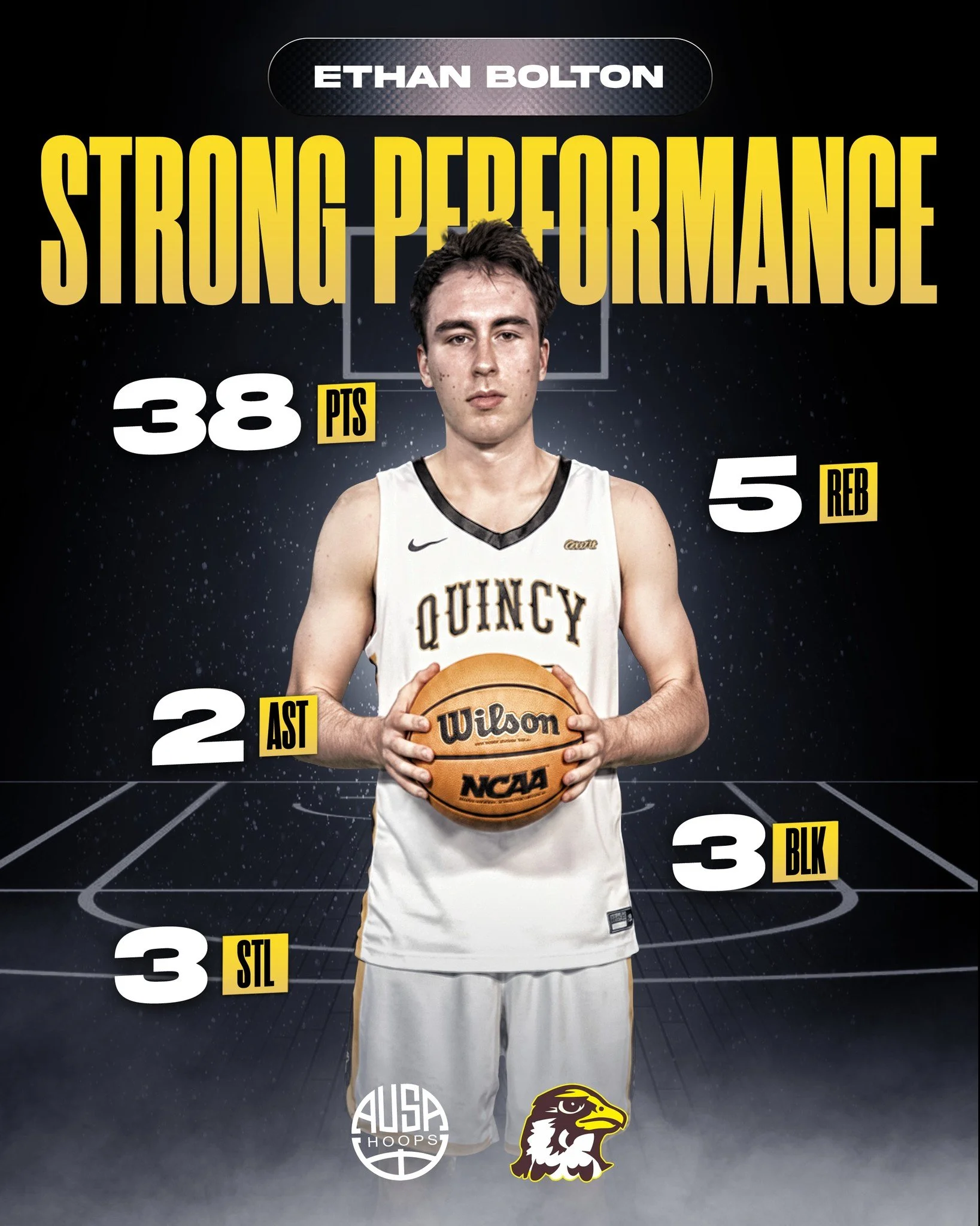 An incredible 38-point performance from AUSA Hoops alum @ethanbolton_18 for @quhawksmbb, leading the Hawks to an 85&ndash;66 win over Upper Iowa!

Ethan was unstoppable, showcasing elite shot-making, confidence, and offensive firepower to take over t