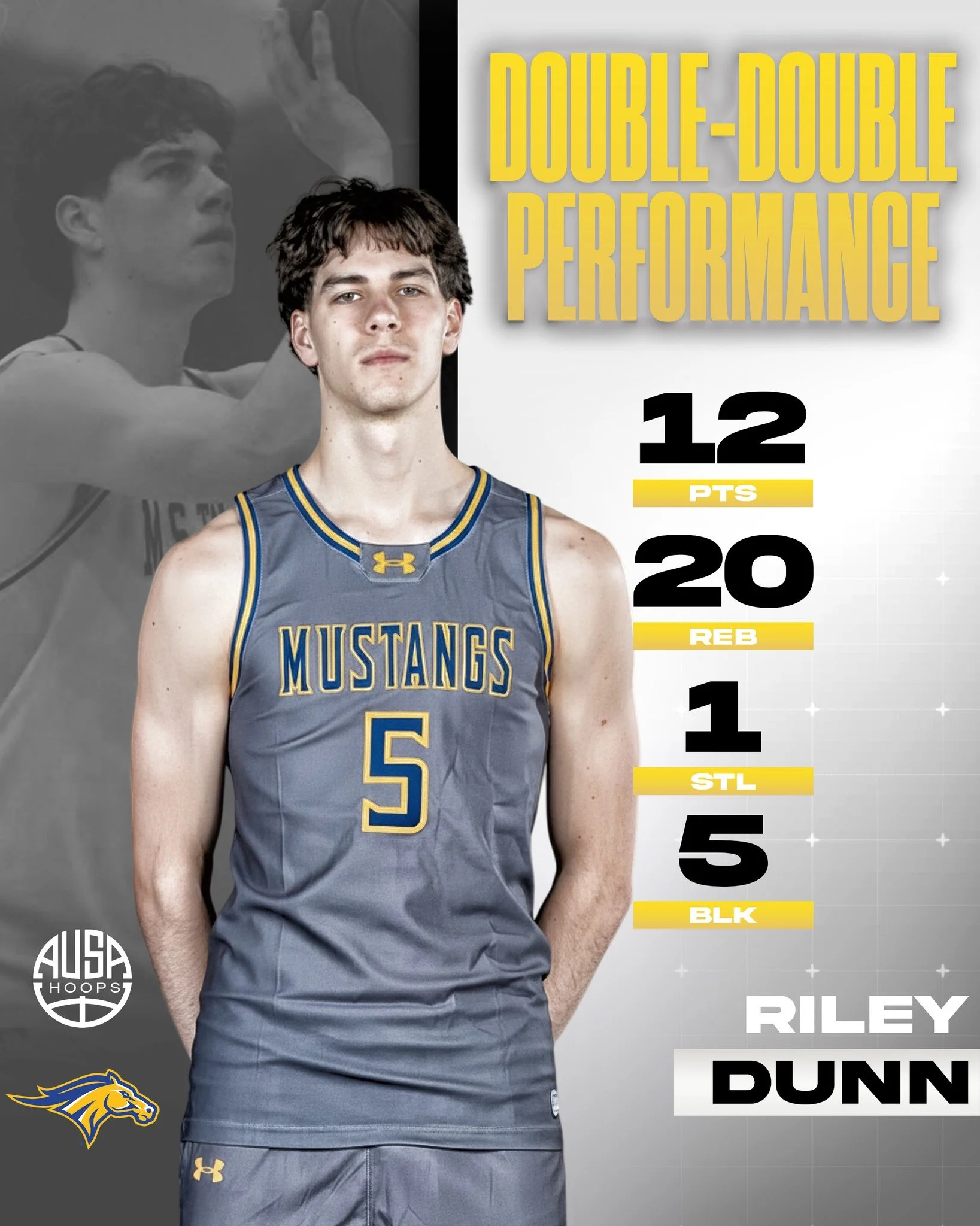 A monster double-double from AUSA Hoops alum @rileydunn13 for @monroemustangsmbb in a win over Mohawk Valley CC!

Riley was dominant on the interior, finishing with an unbelievable 20 rebounds and 5 blocks, controlling the glass and protecting the ri