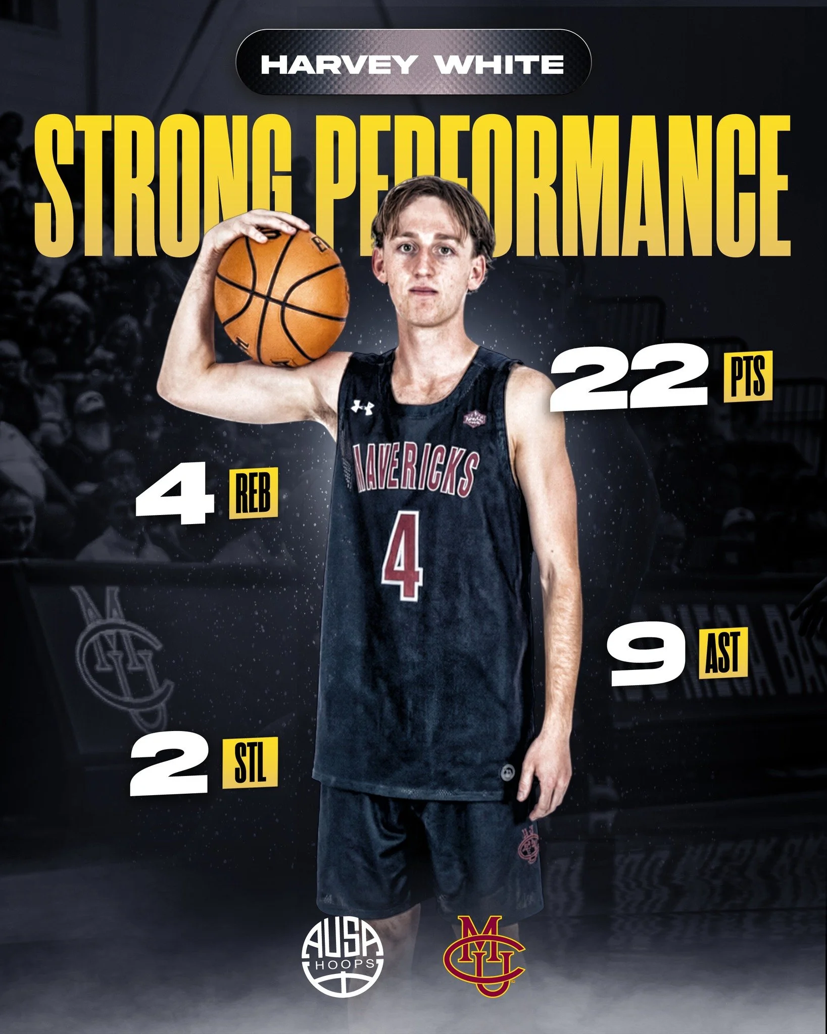 A strong performance from AUSA Hoops alum @harveywhiteee for @cmumensbasketball, helping the Mavericks secure a big win over Western Colorado!

Harvey&rsquo;s energy, toughness, and two-way presence were on full display, making key plays and contribu