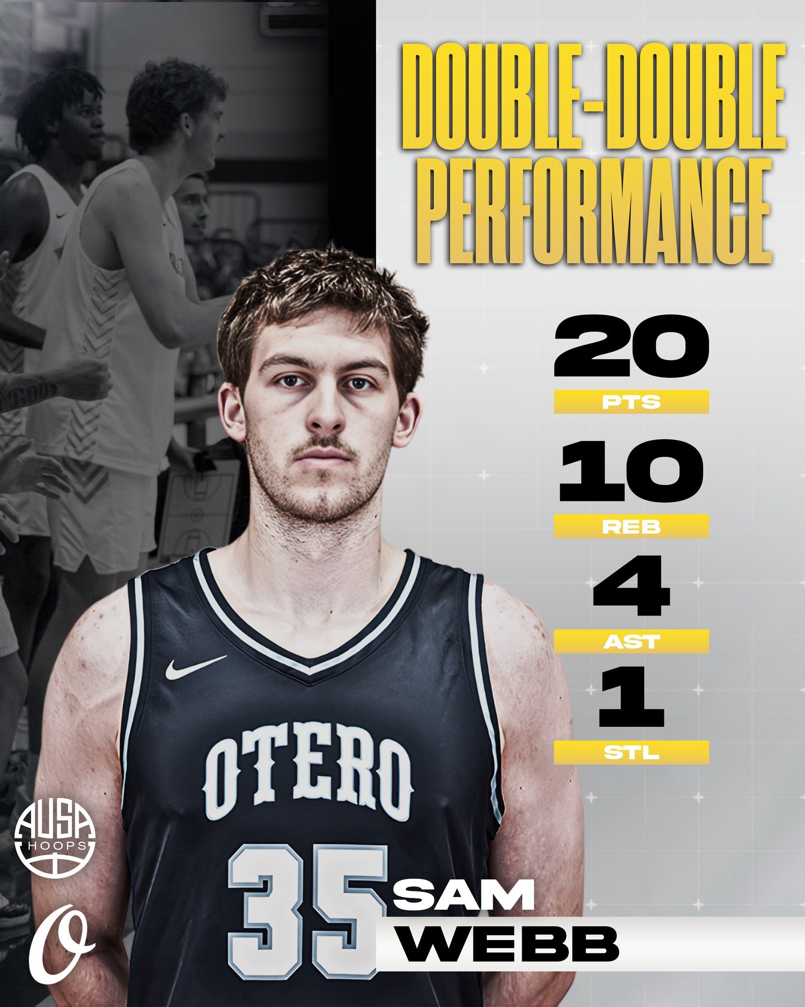 A strong double-double performance from AUSA Hoops alum @samwebb_basketball for @oterombb, standing out despite the result against North Platte CC.

Sam&rsquo;s presence on the glass and ability to impact the game on both ends were on full display, c