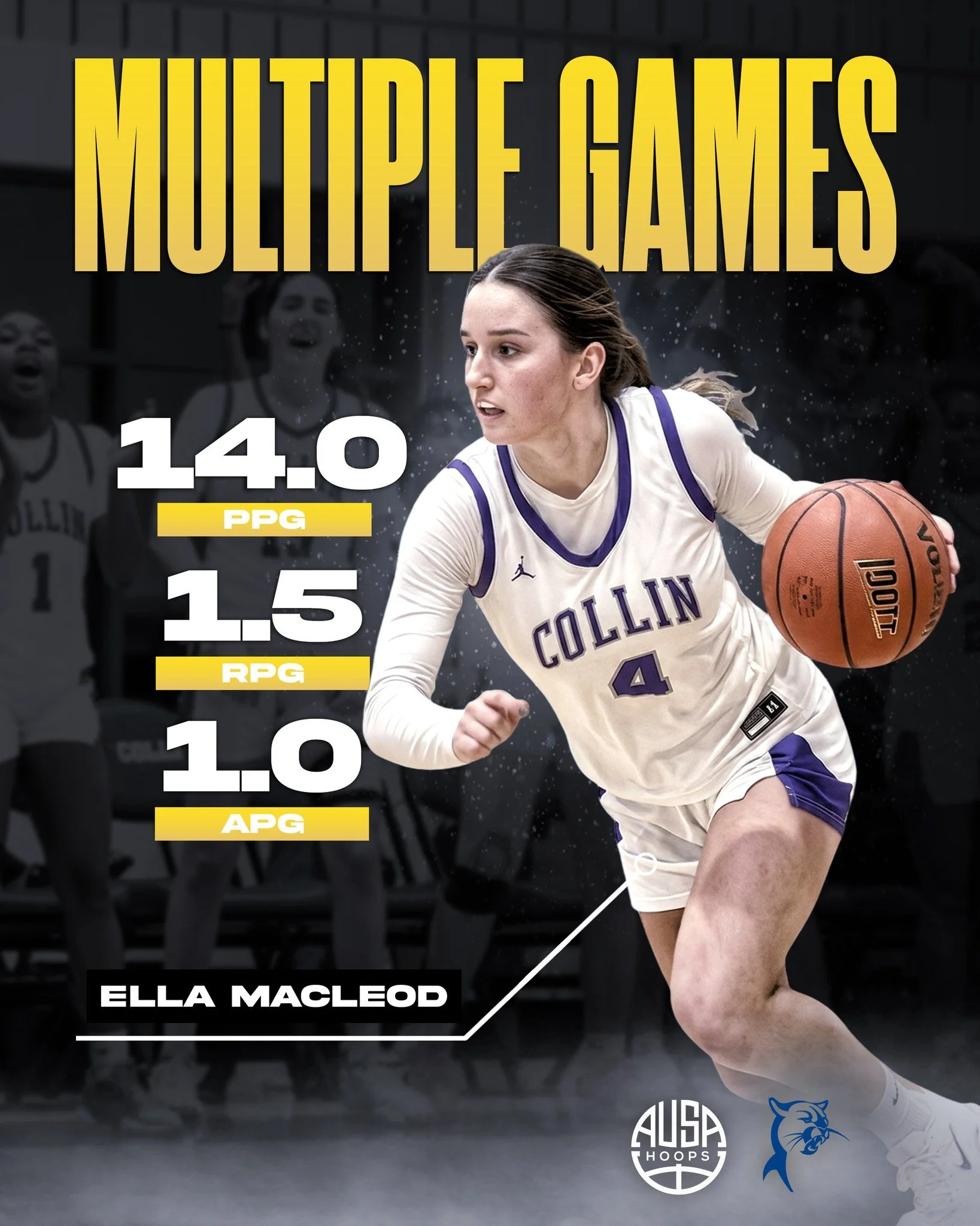 AUSA Hoops alum @ellamacleodd_basketball has been putting together multiple strong performances for @collincollege, continuing to make her presence felt throughout this stretch.

Ella&rsquo;s consistency, effort, and ability to impact the game on bot