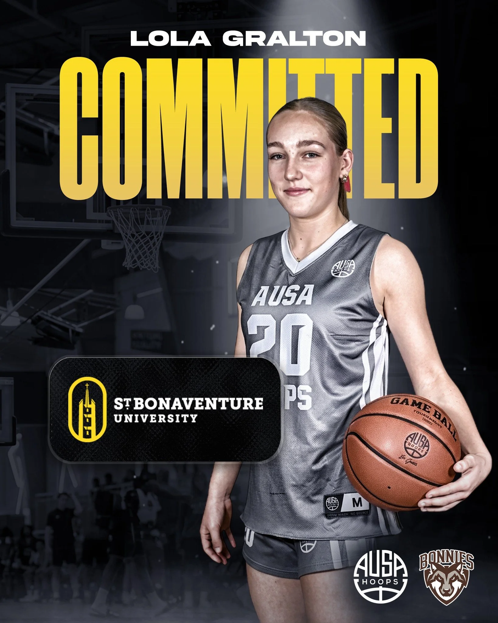 Congratulations to AUSA Hoops athlete @lola.graltonbasketball on her commitment to @bonnies_wbb!

Lola, who toured with us in 2024, is a long, athletic guard/wing who impacts the game on both ends. A strong defender, she can stretch the floor from th