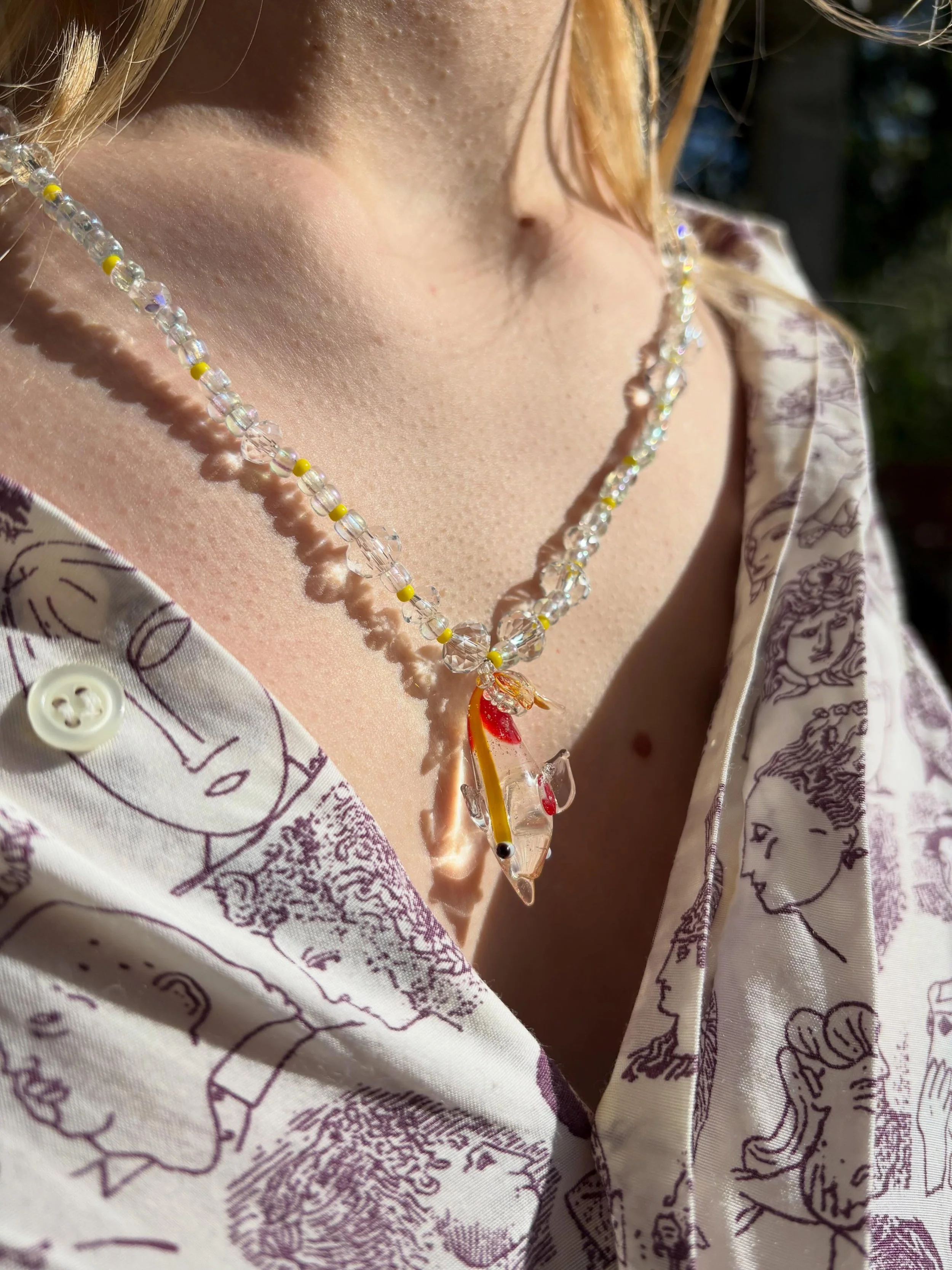 🐠 
Necklace with glass fish &bull; amorekisstibi.com