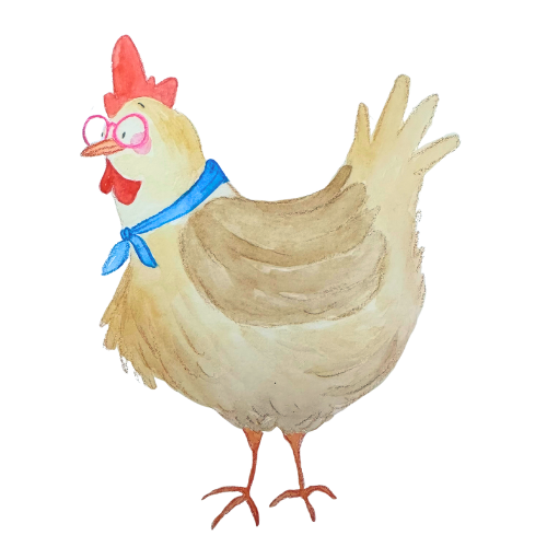 Clever chicken - illustration by Inge Picqueur - Maison Rosee.png