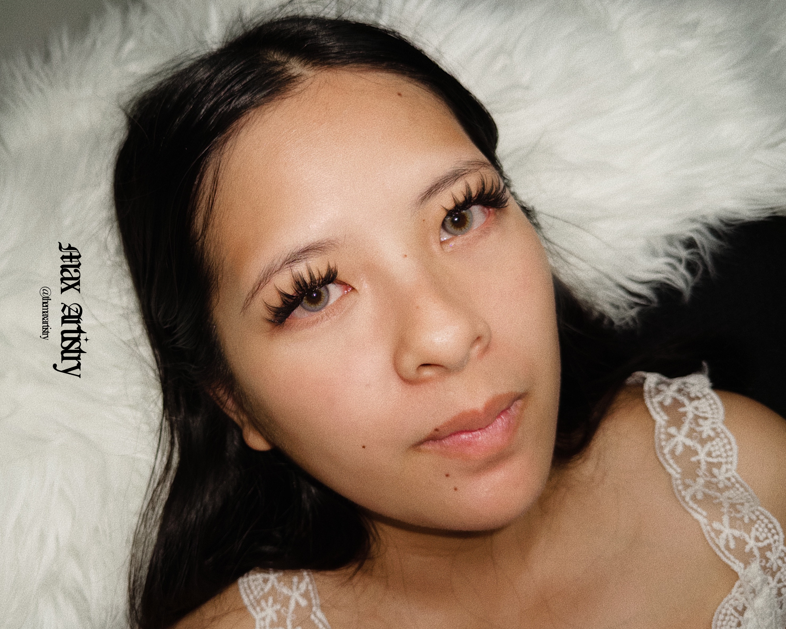 a wispy anime textured lash extension set