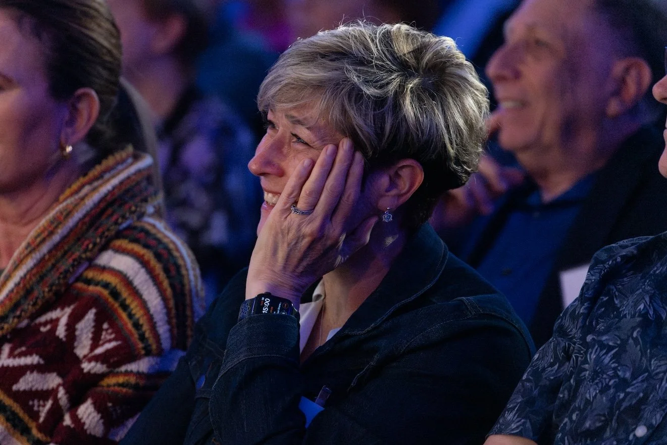 A tearful spectator at David Labi's one-man show Pieces of a Man