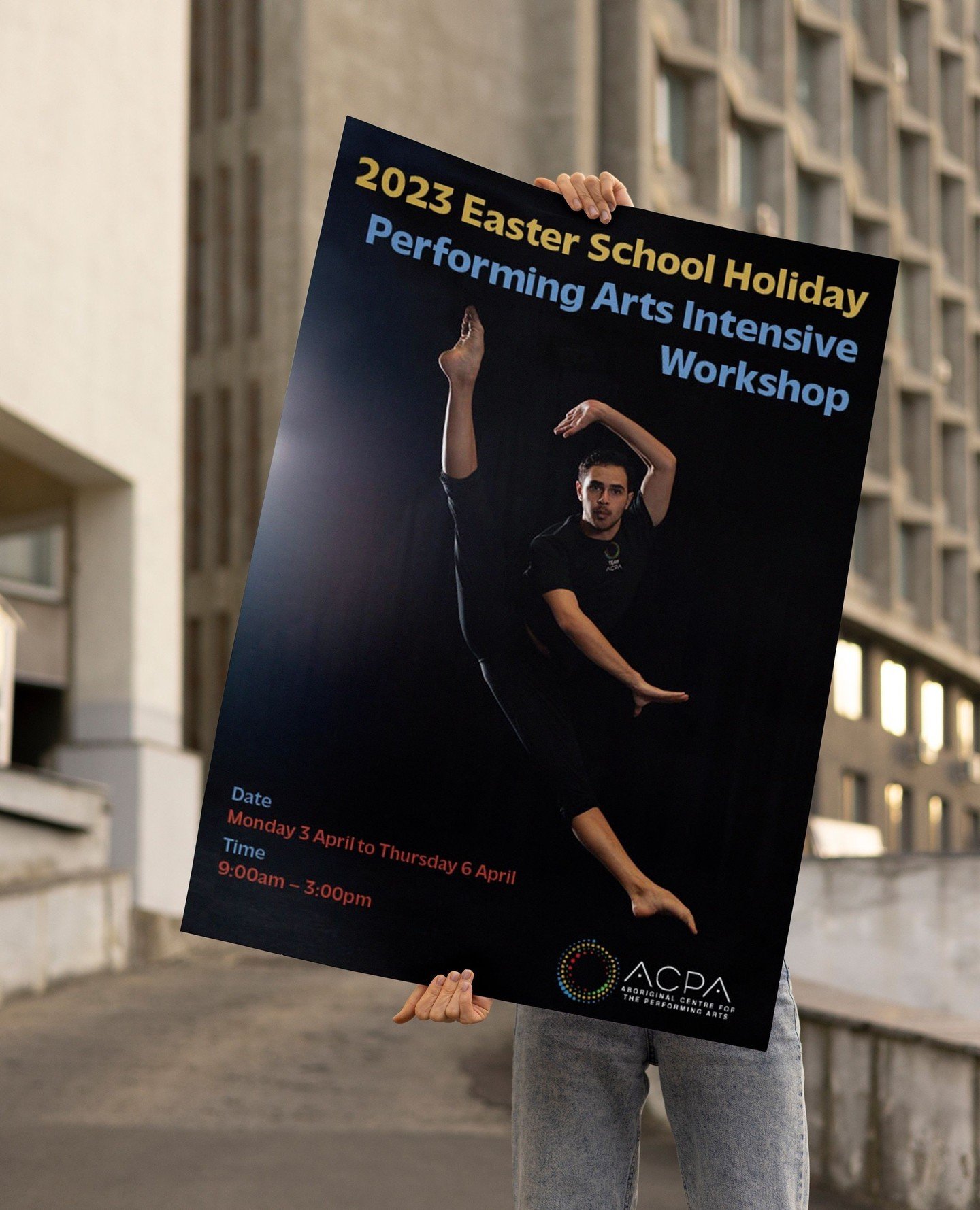 from last year's portfolio...⁠
⁠
a 2-sided informational poster the team created to get students excited about joining ACPA's 2023 Easter School Holiday Performing Arts Intensive Workshop.⁠
⁠
#RukkusCo