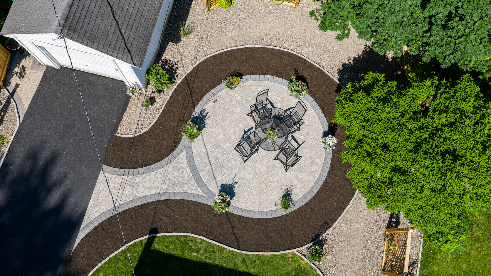 Modern paver patio in Victor, NY
