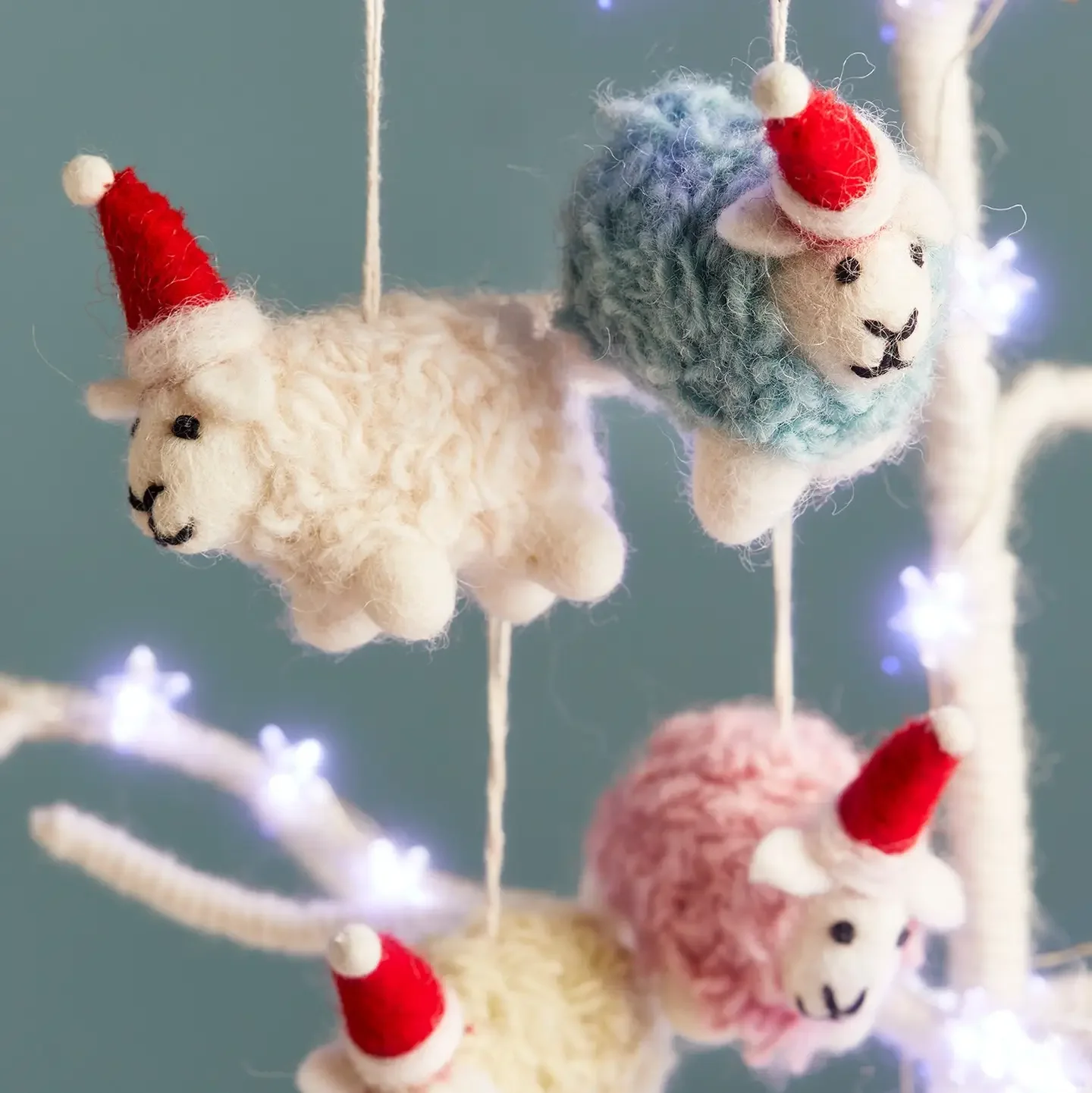 Handfelted Woolly Sheep  Decorations
