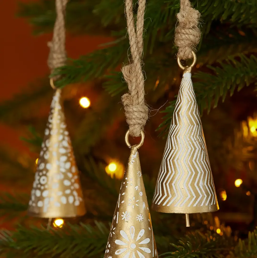 Textured Whitewash Bell Decoration