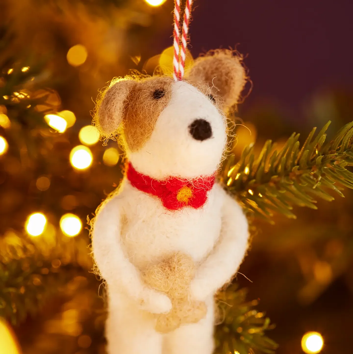 Handmade Felt Dog Ornament