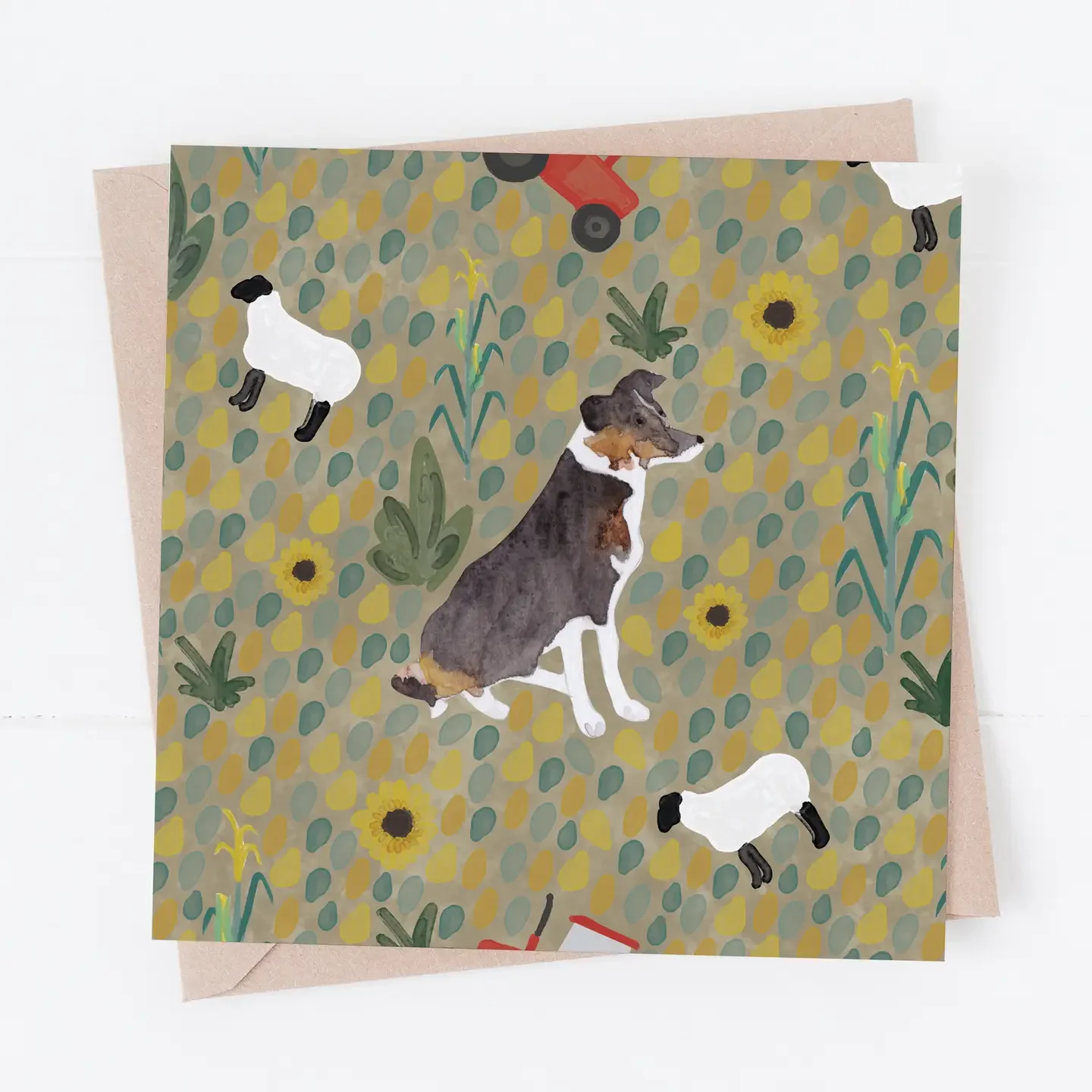 Tri Colour Border Collie Greeting Cards