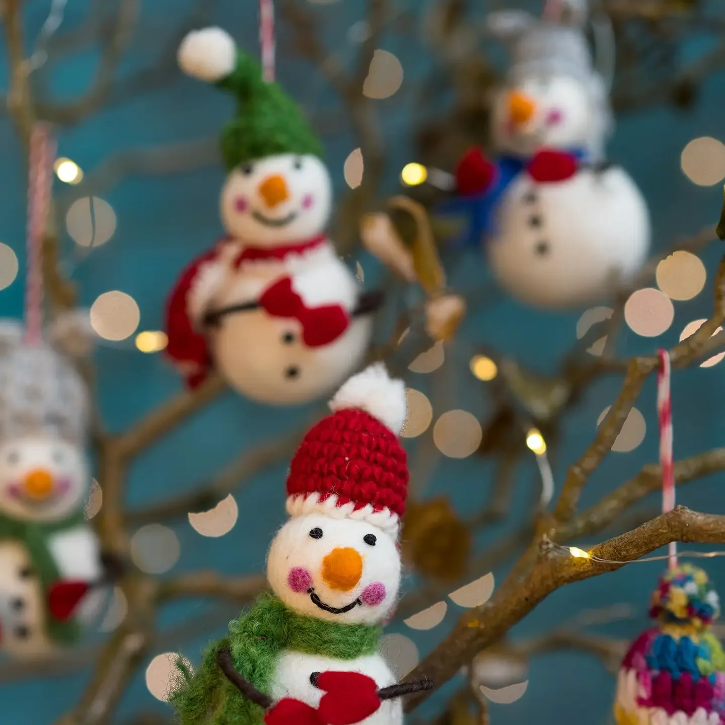 Cozy Snowman Felt Ornaments