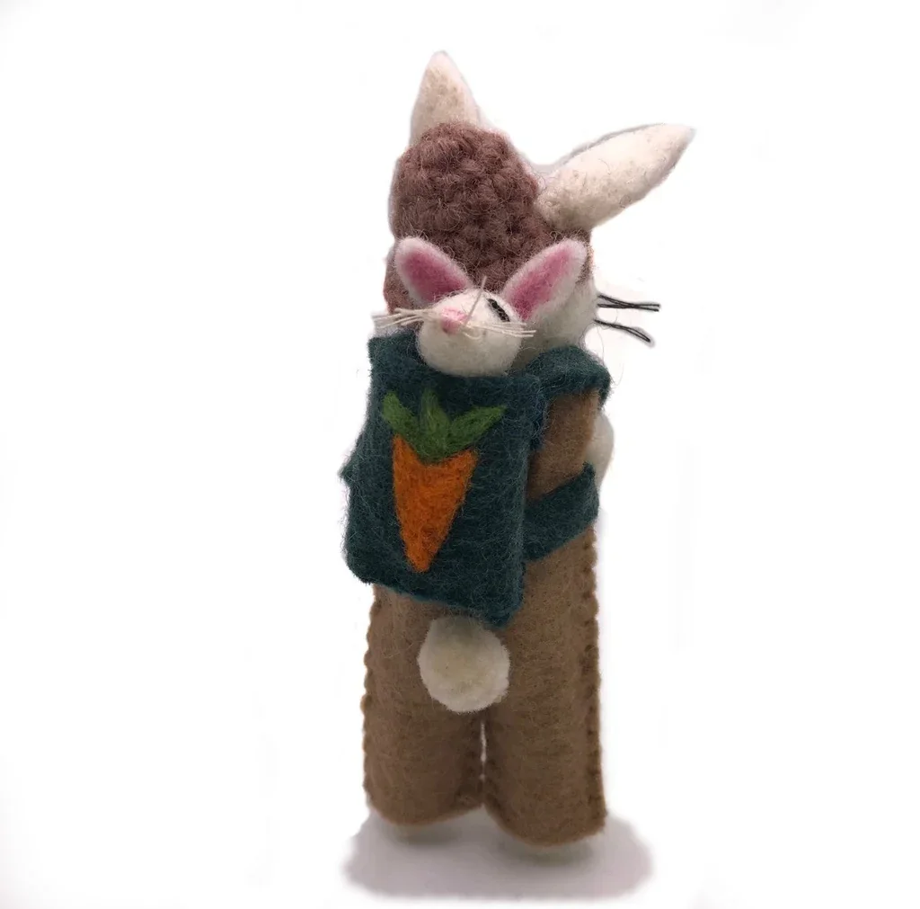 Bunny with Baby in Backpack – Handmade Springtime Companion