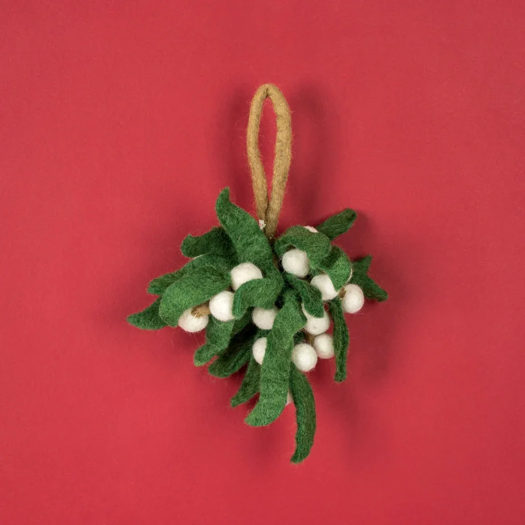 Handmade Felted Mistletoe Sprig