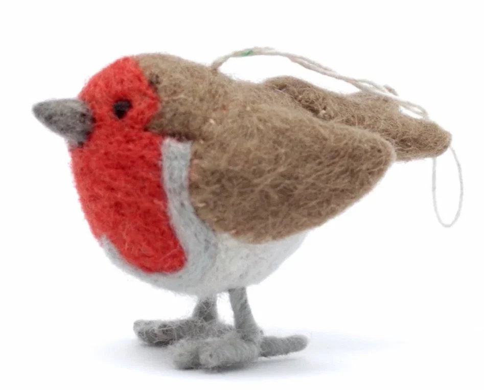 Charming Hand felted Robin Decoration