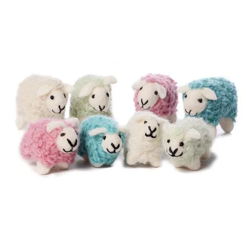 Pastel Woolly Sheep Decor Set