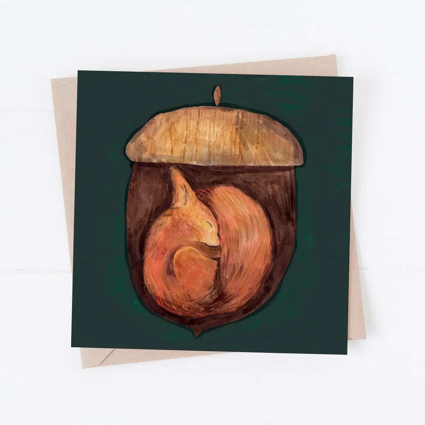 Sleepy Squirrel Greetings Card