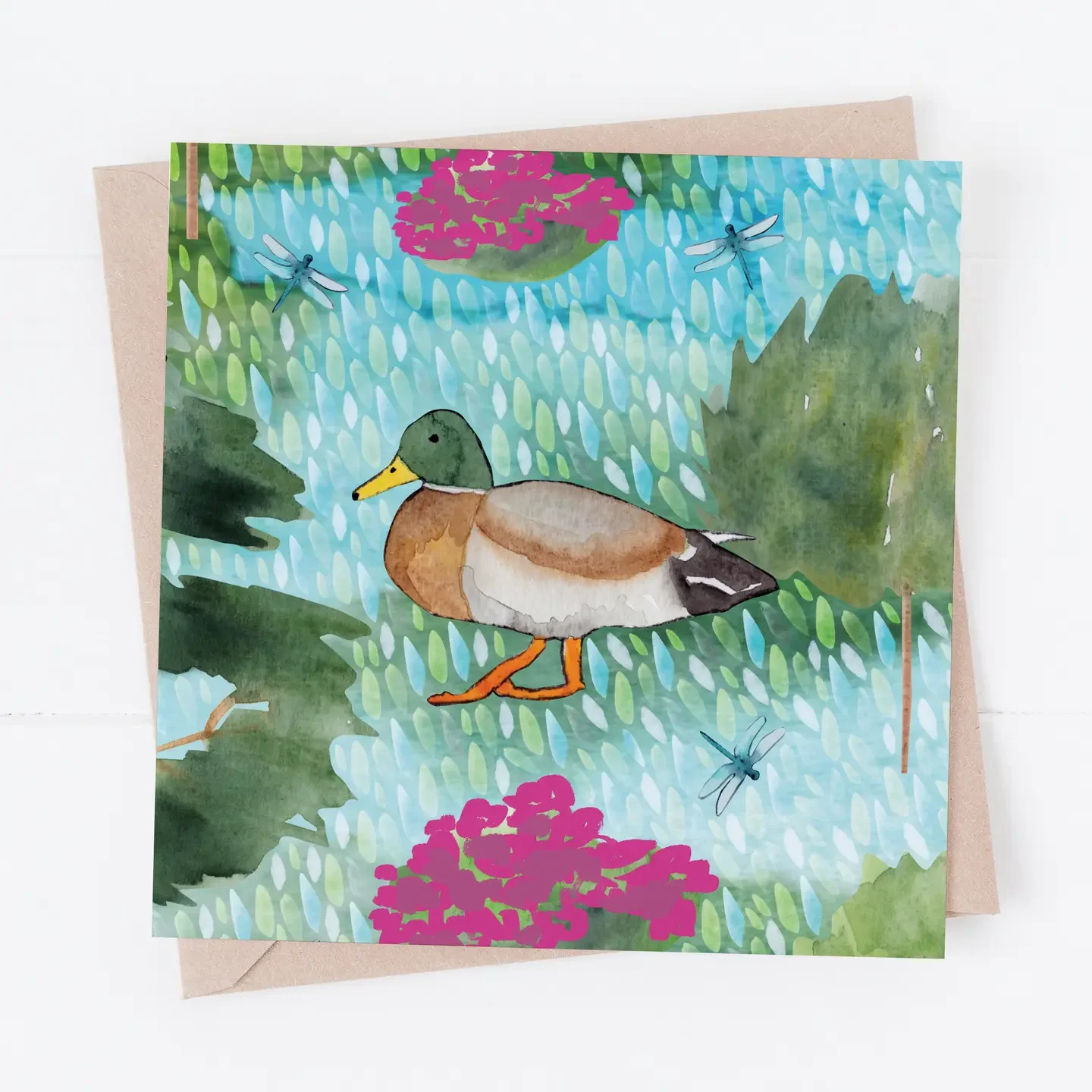 Mallard duck greeting card.