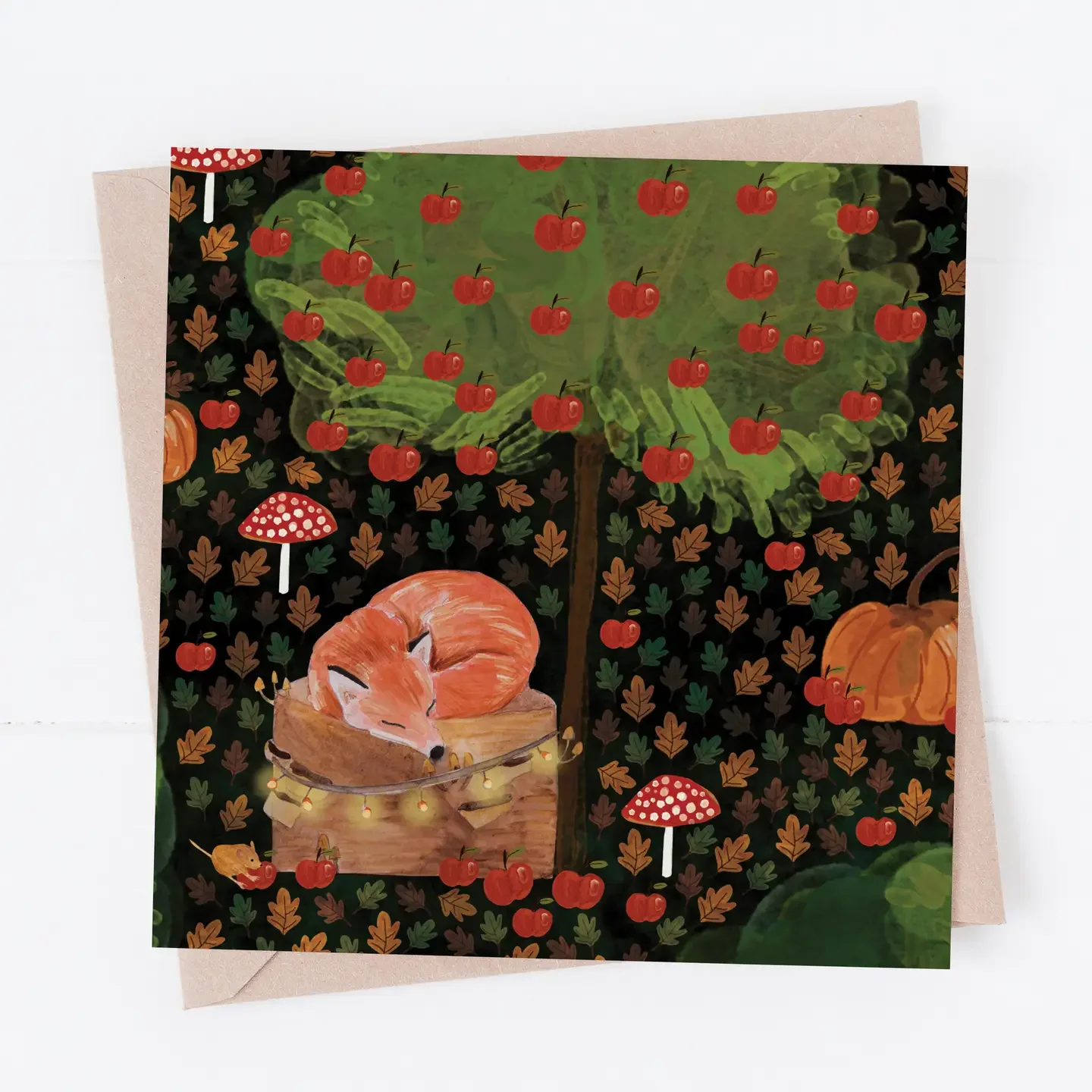 Sleepy Fox Greetings Card