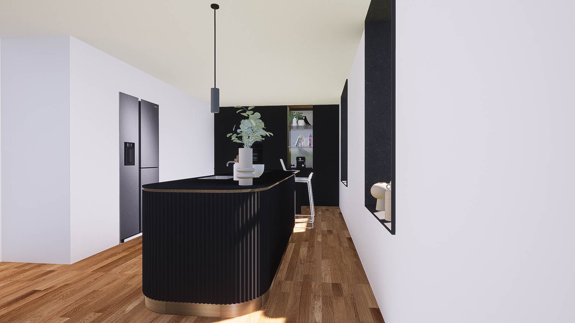 Rénovation d'une habitation à Louveigné - Vue état projeté de la cuisine