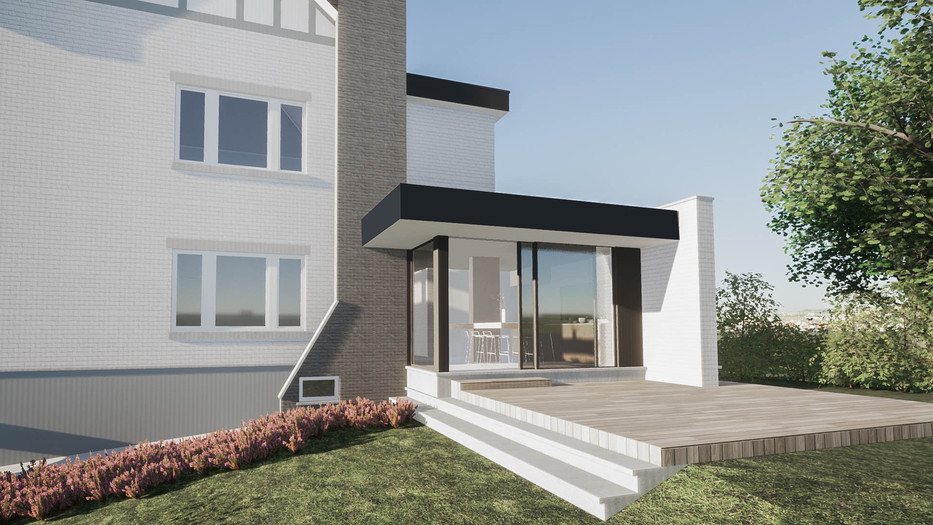 Rénovation d'une habitation à Grâce-Hollogne - Vue 3D état projeté