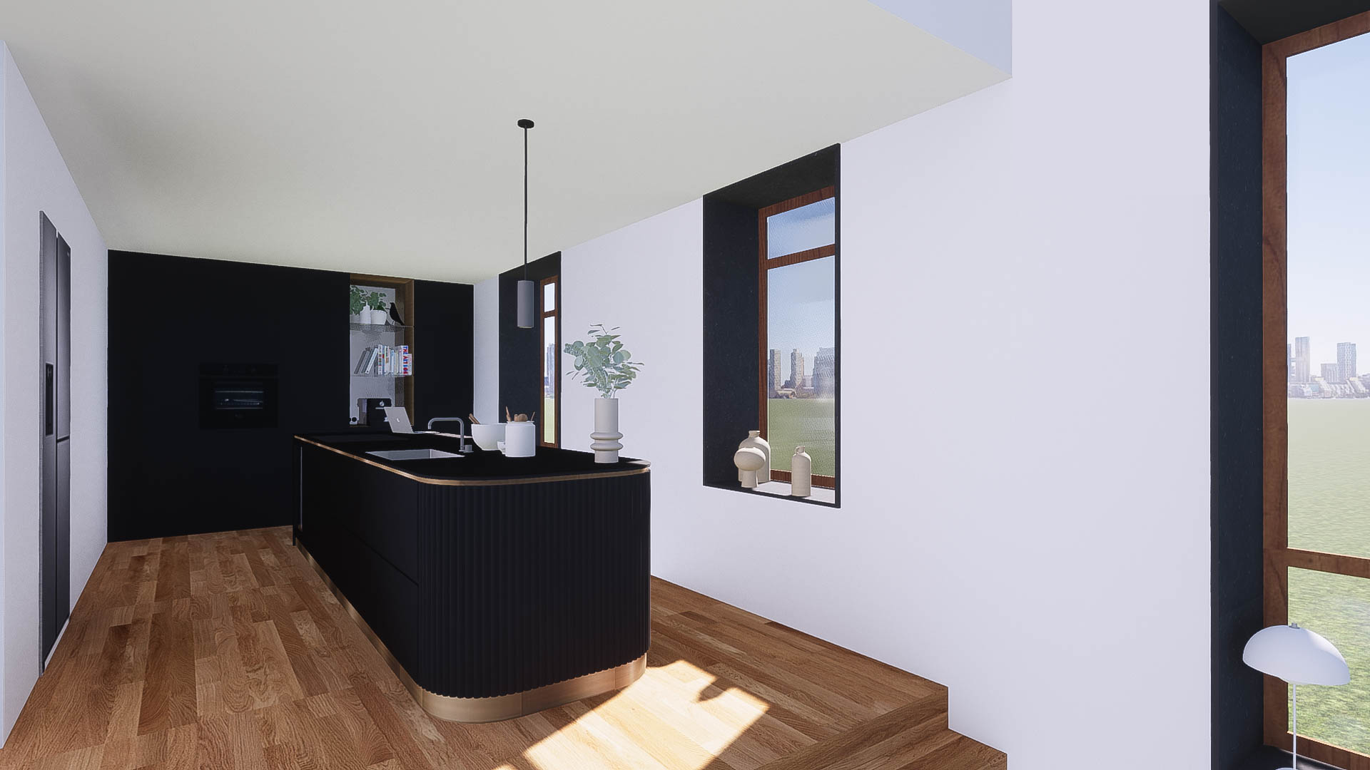 Rénovation d'une habitation à Louveigné - Vue état projeté de la cuisine