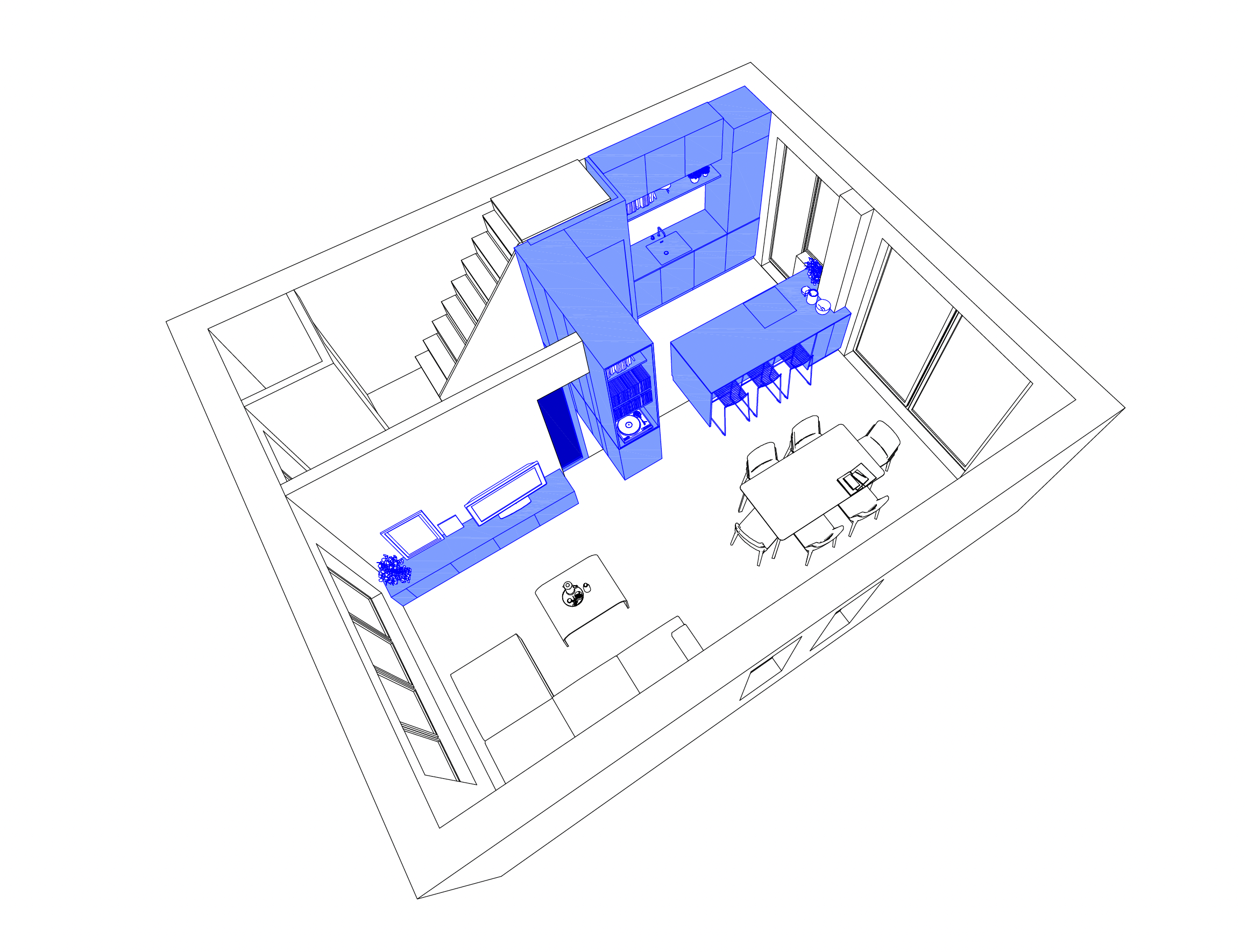 Agencement intérieur - Vue état projeté - Chantier réceptionné