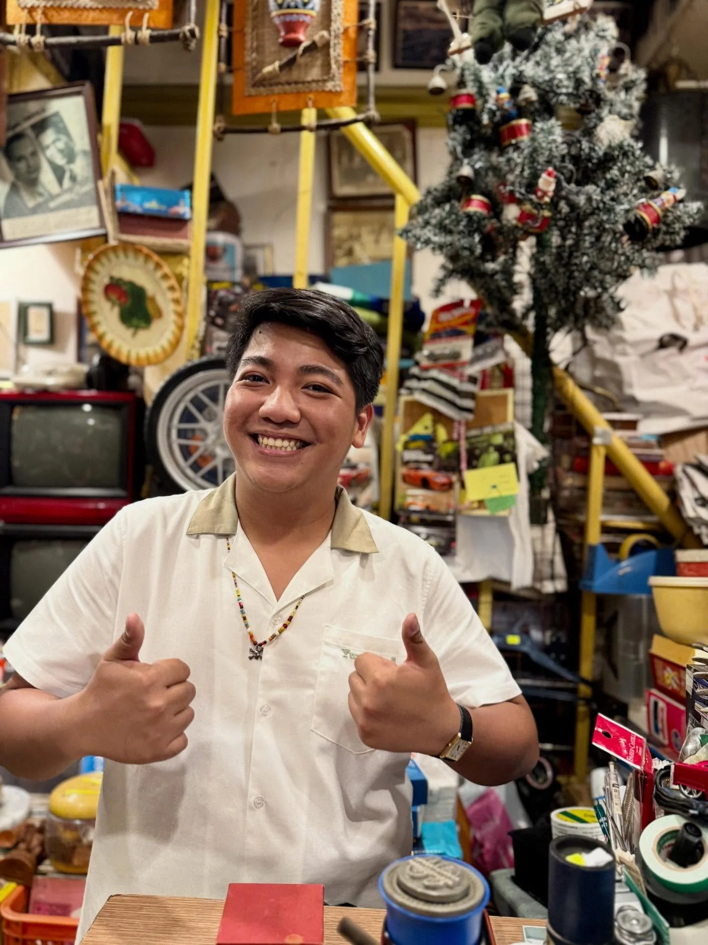 This is John, in the shop his grandfather Ernesto named after him in 1989.

John&rsquo;s Antiques is packed to the rafters - and then some - with curios gathered from across the Philippines and beyond. A true Aladdin&rsquo;s cave.

It&rsquo;s just on