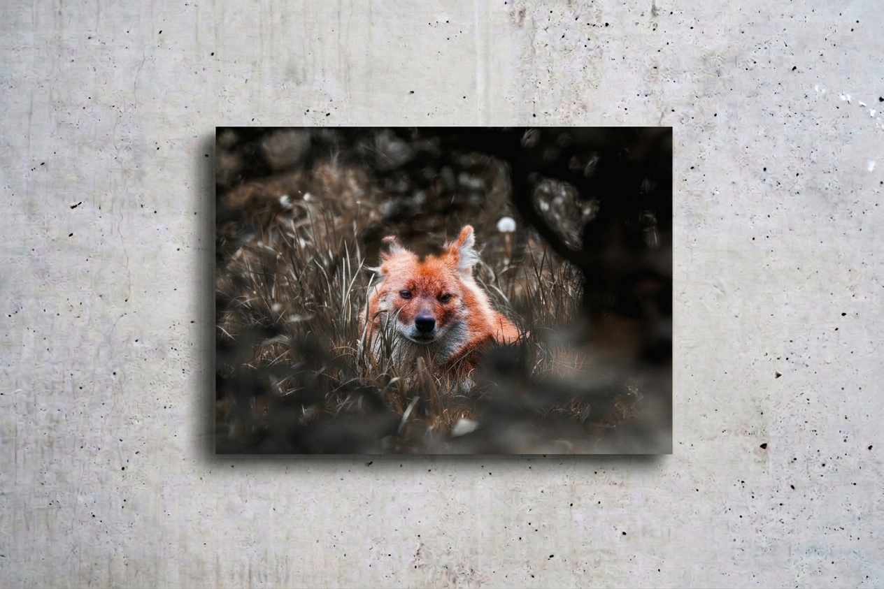 The peeking dhole