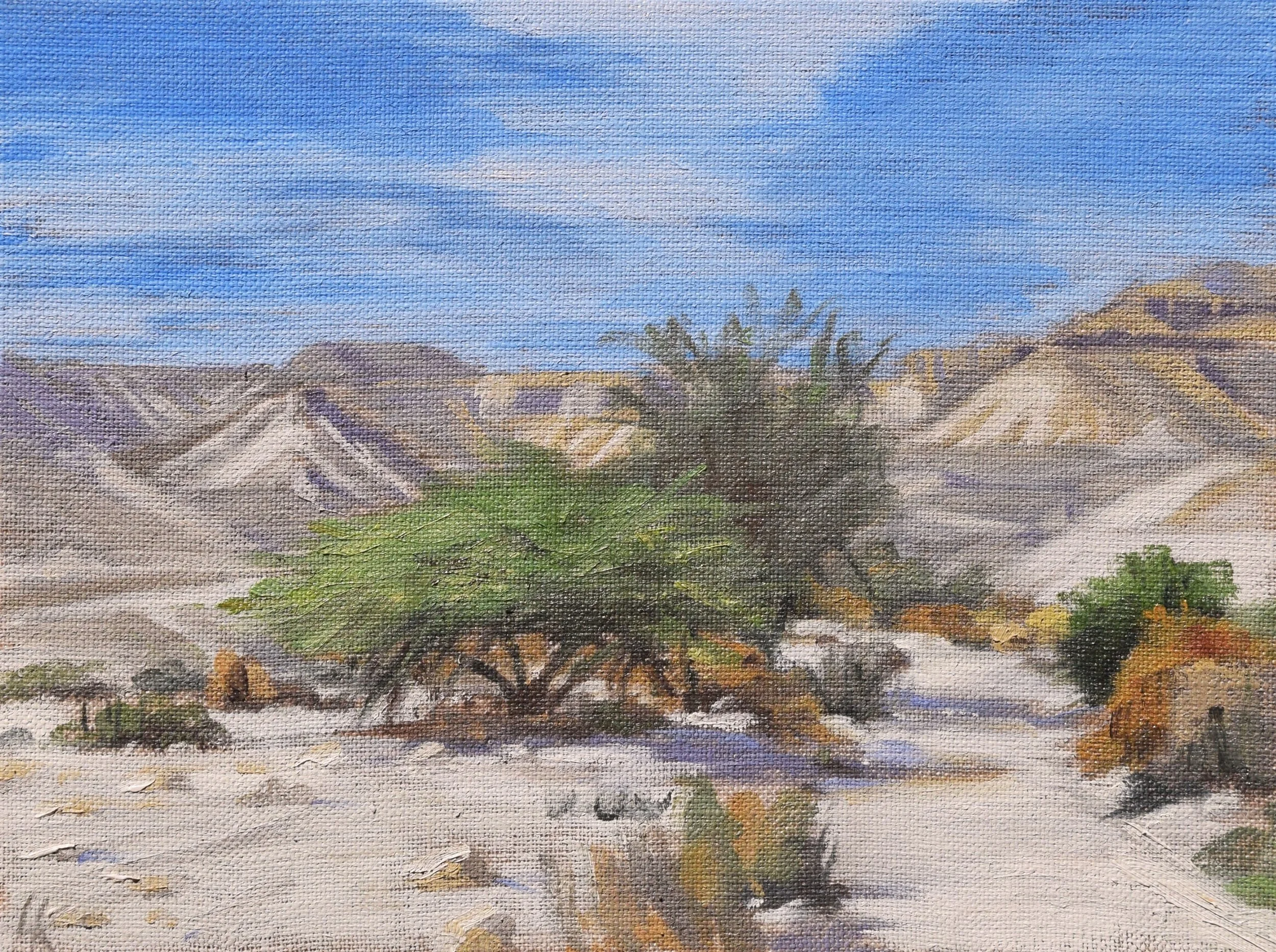 "On the Way to the Valley of the Fairies," 2025. 18x24 cm, oil on linen panel.