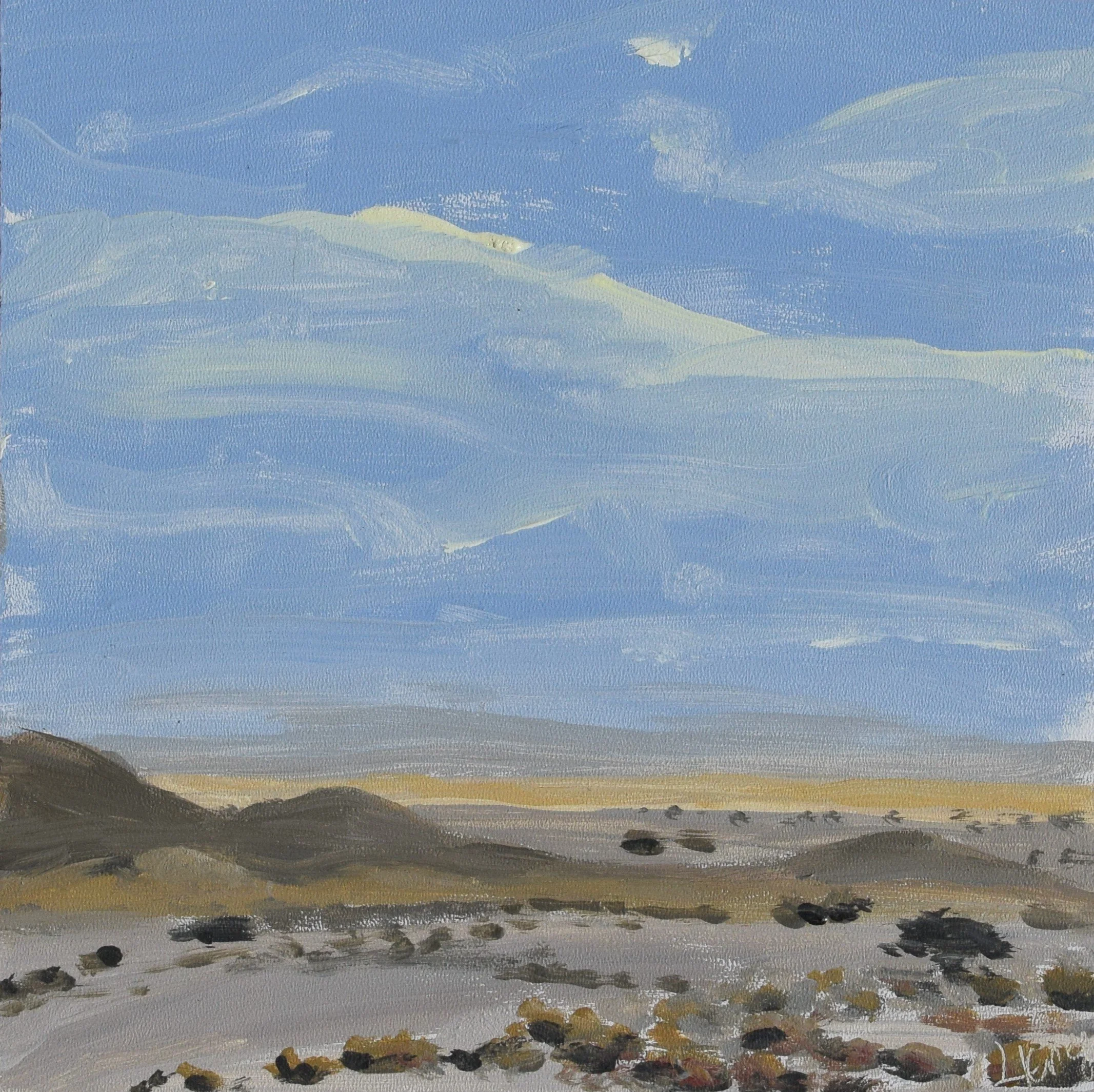 "Flood Wadi Ashosh 3", 2023. Oil on gesso panel. 15x15cm.