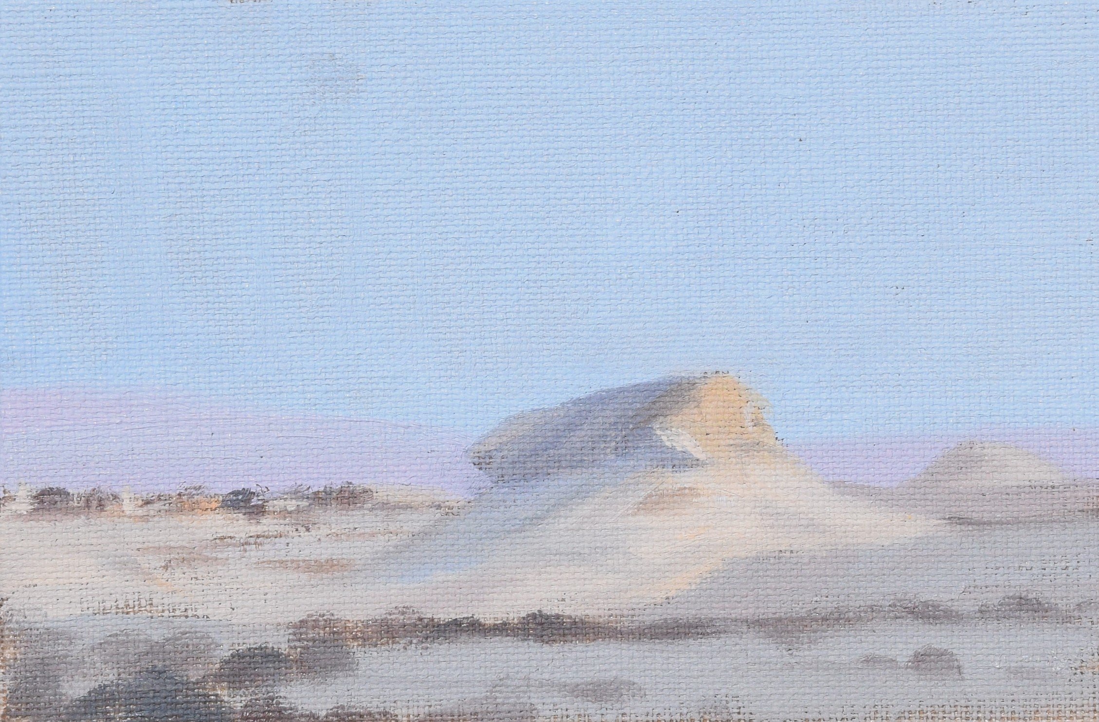 Pitriat Tzofar in Purple and Blue, study. 2024. 10x15 cm, oil on linen panel.