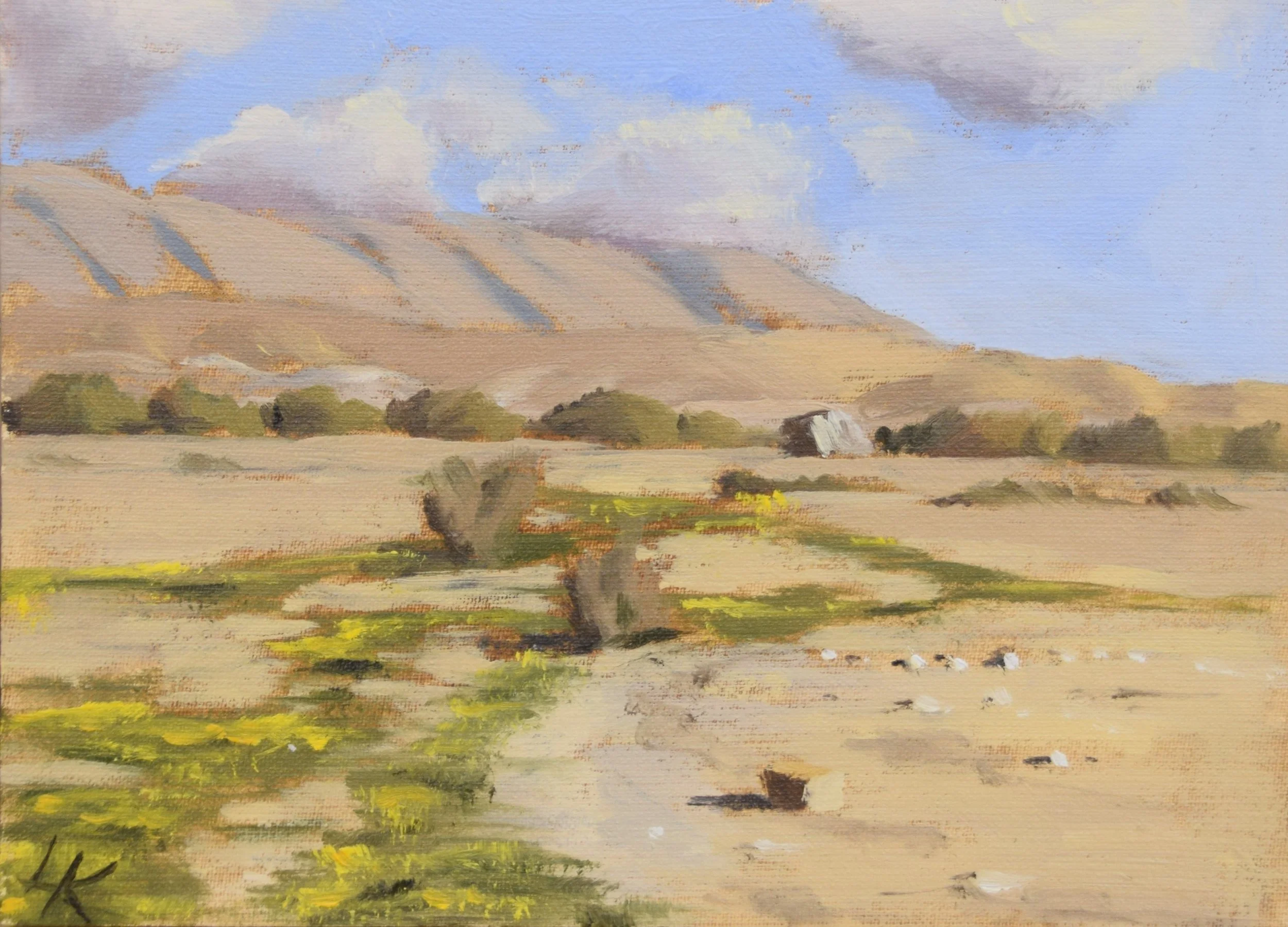 "Yellow flowers at Ein Tsin III", 2023. 13x18 cm. SOLD