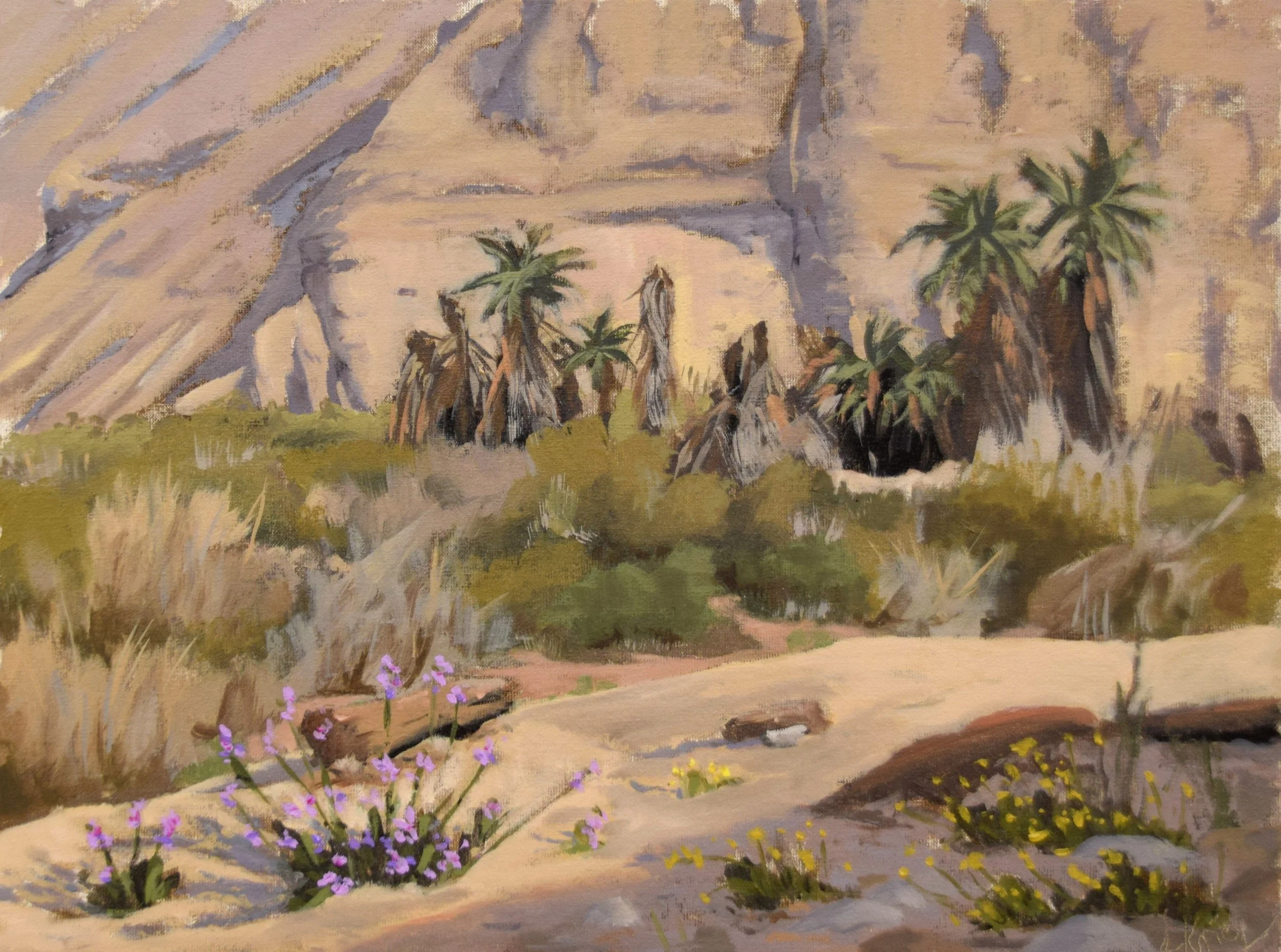 "Ein Tsin Oasis", 30x40 cm, pleinair. SOLD