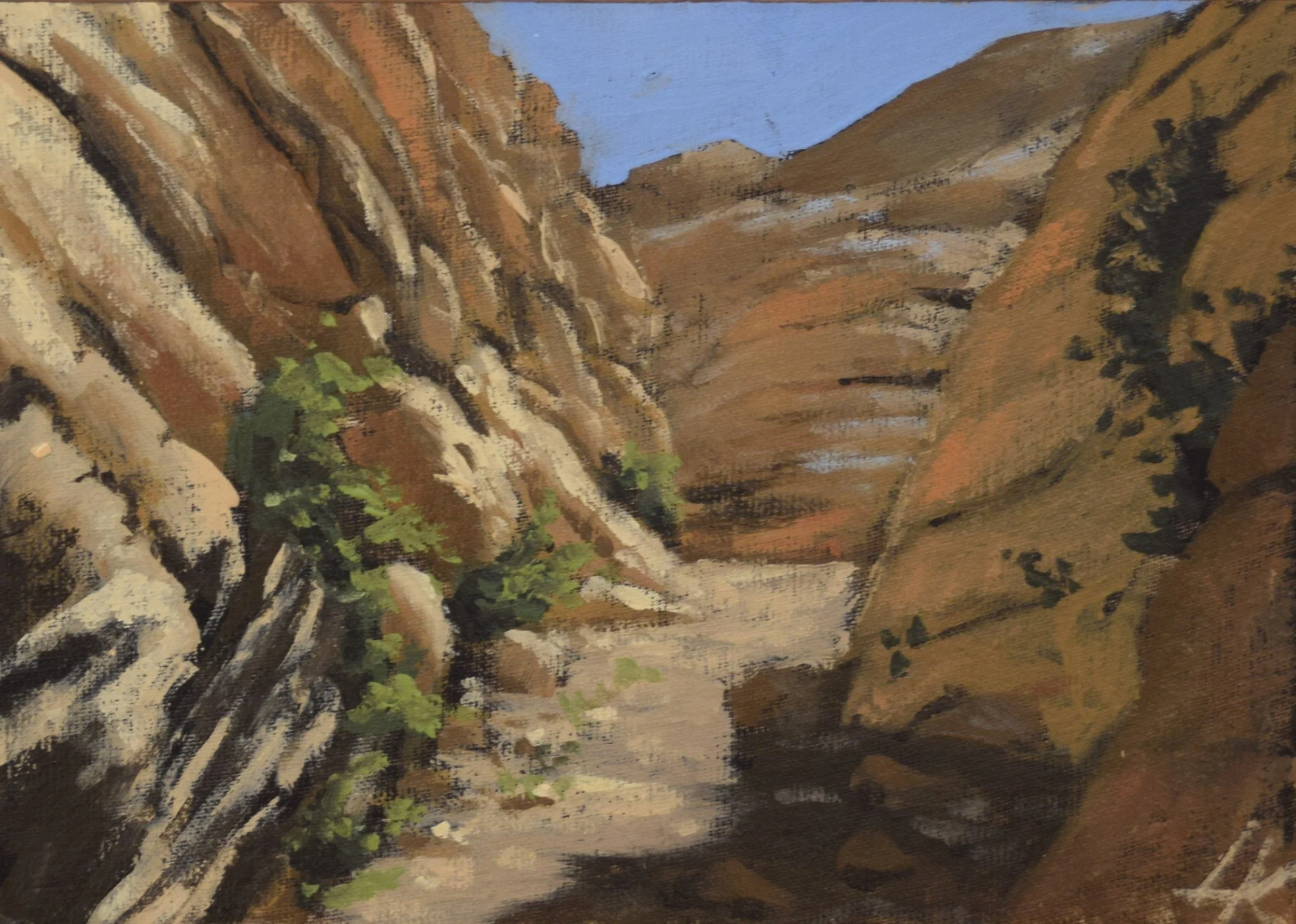 "Nahal Gov study iii," 2023. Oil on canvas panel, 13x18 cm. 