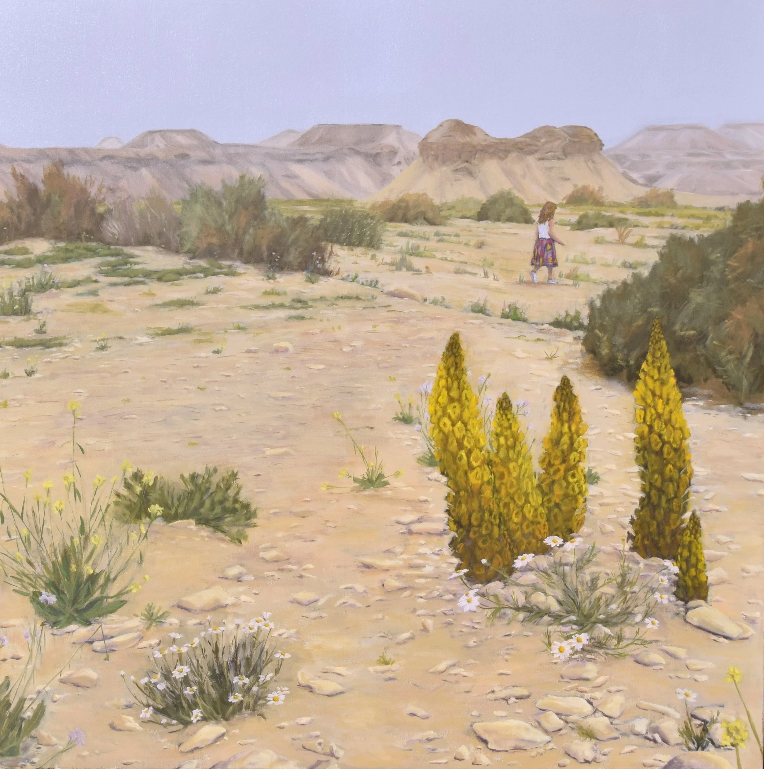 Girl in the Desert, 2024. 100*100 cm. Oil on canvas. SOLD.
