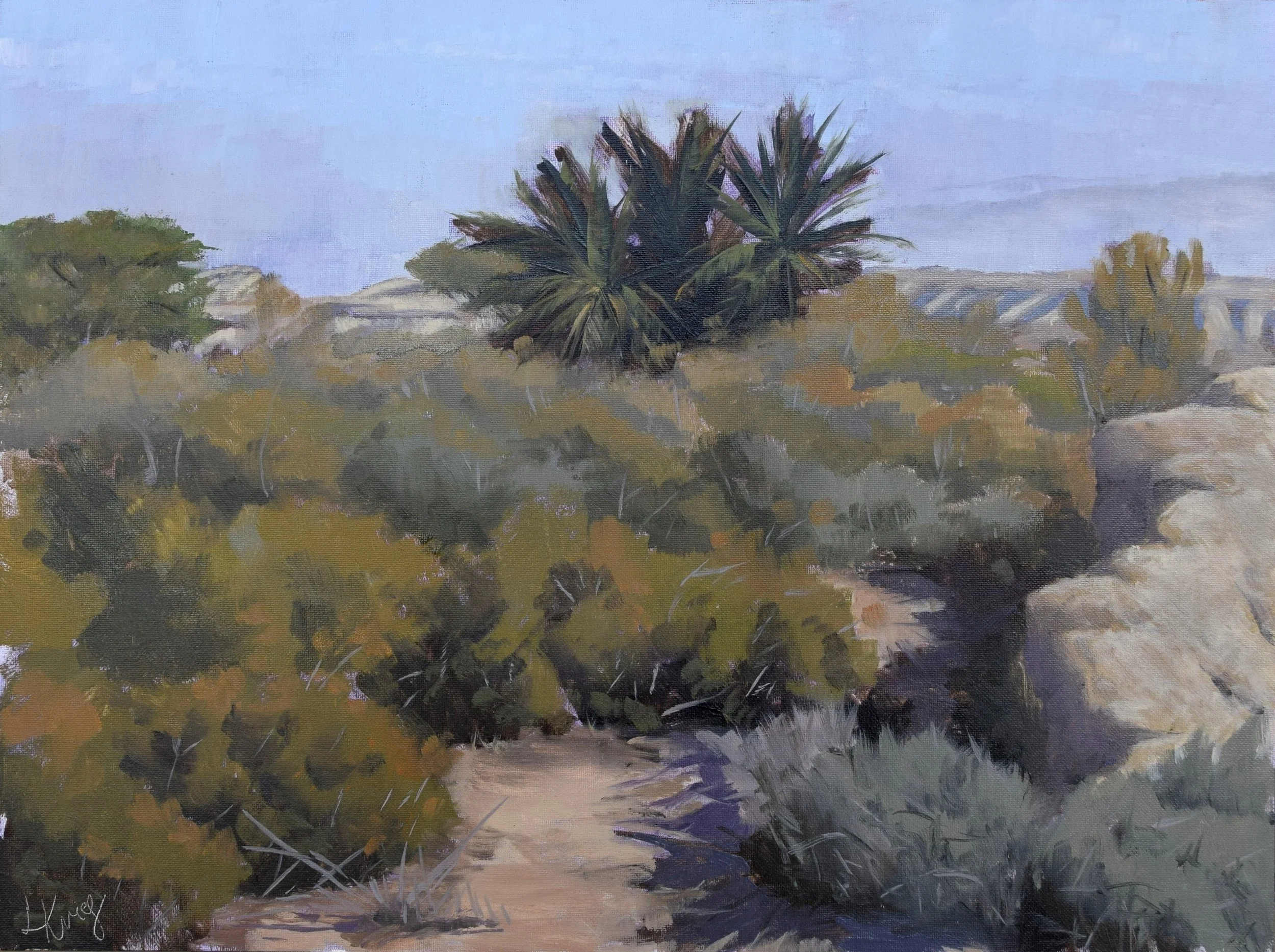 "Ein Gidron Oasis", 2023. 30x40 cm. Pleinair.