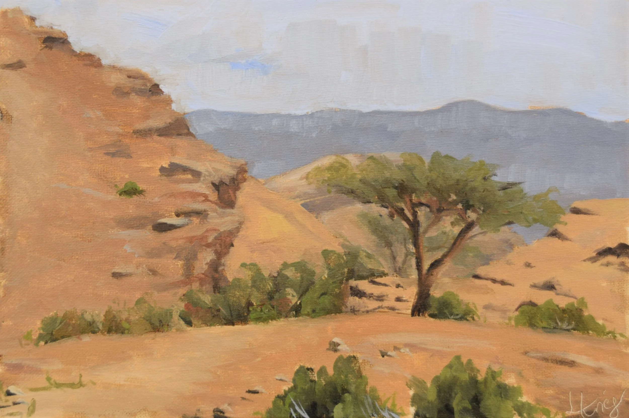 "Gev Tzofar Elion after the rain," 2023. Pleinair.