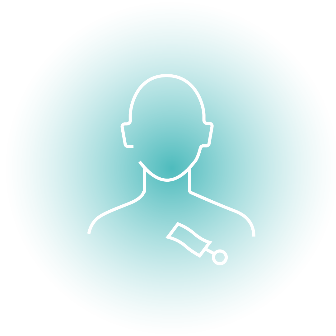Outline of a person with a hospital wristband on their wrist, symbolizing a patient.