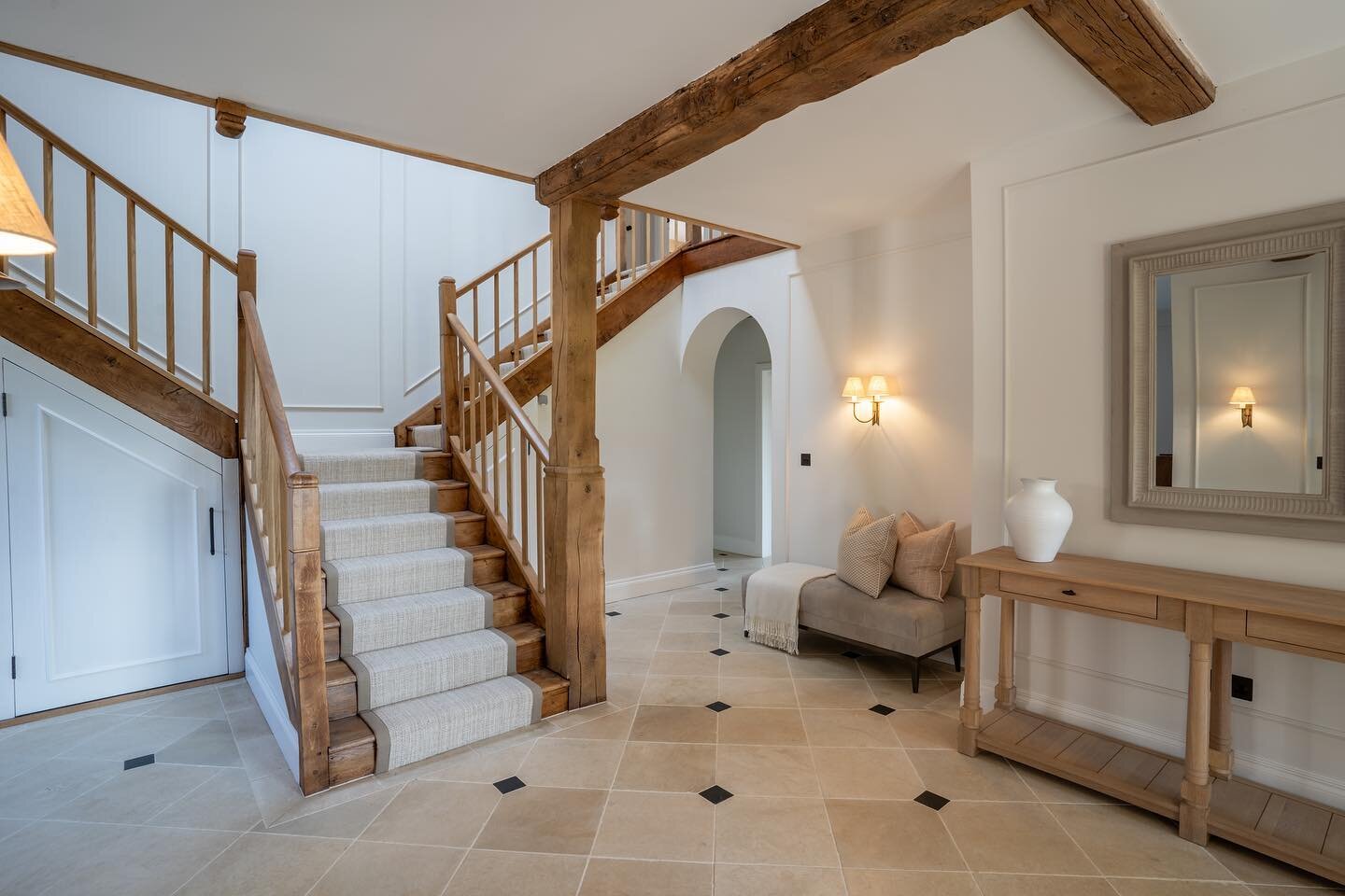 A look around the main entrance hallway from our latest Manor House project in Suffolk. Scroll through to see the before of this space whilst we were removing the asbestos riddled throughout the property. Lots more to come on this wonderful project! 