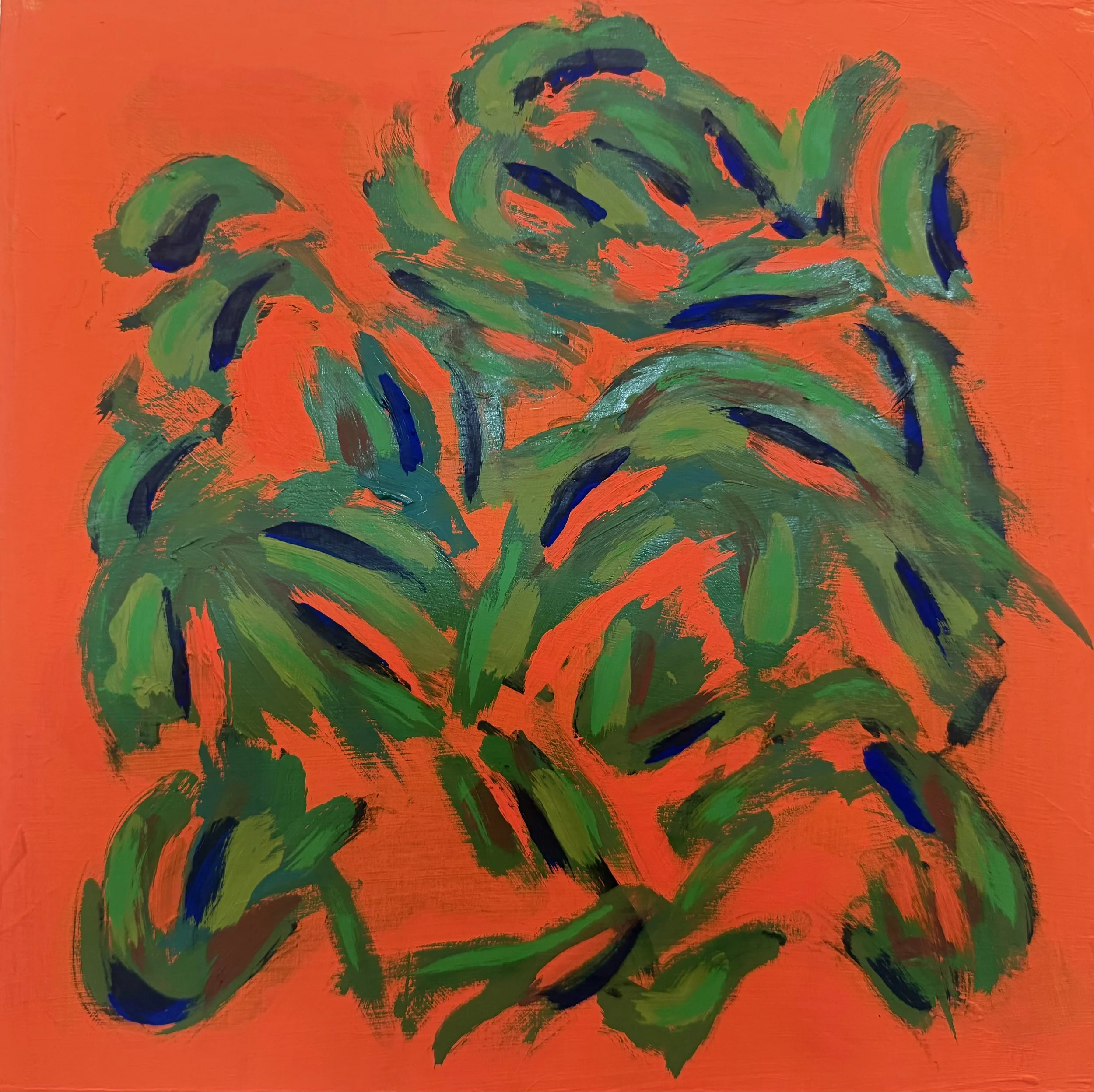 Foliage Study 3, oil on wood, 12" X 12" 2026