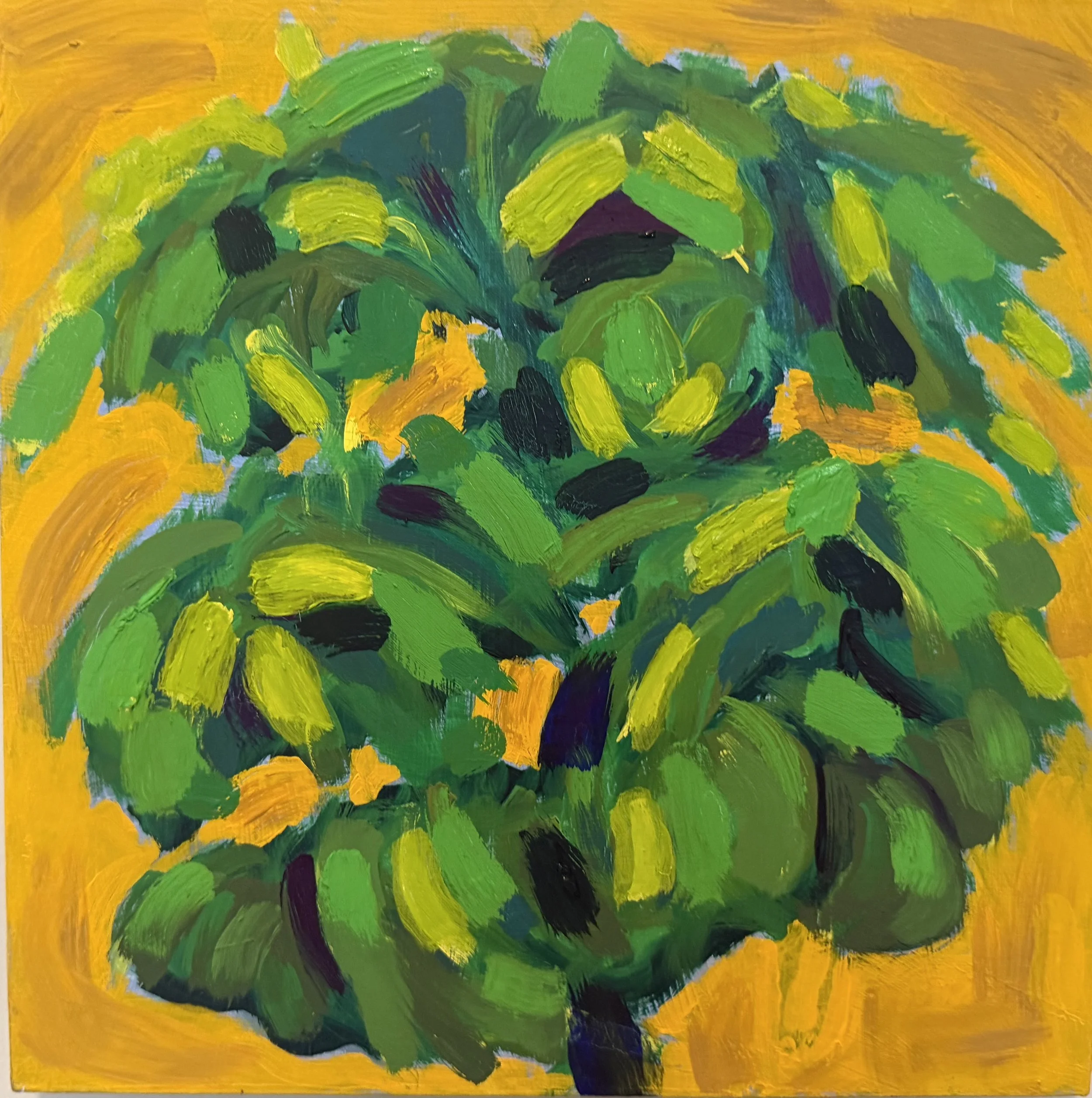 Foliage Study 1, oil on wood, 12" X 12 2026