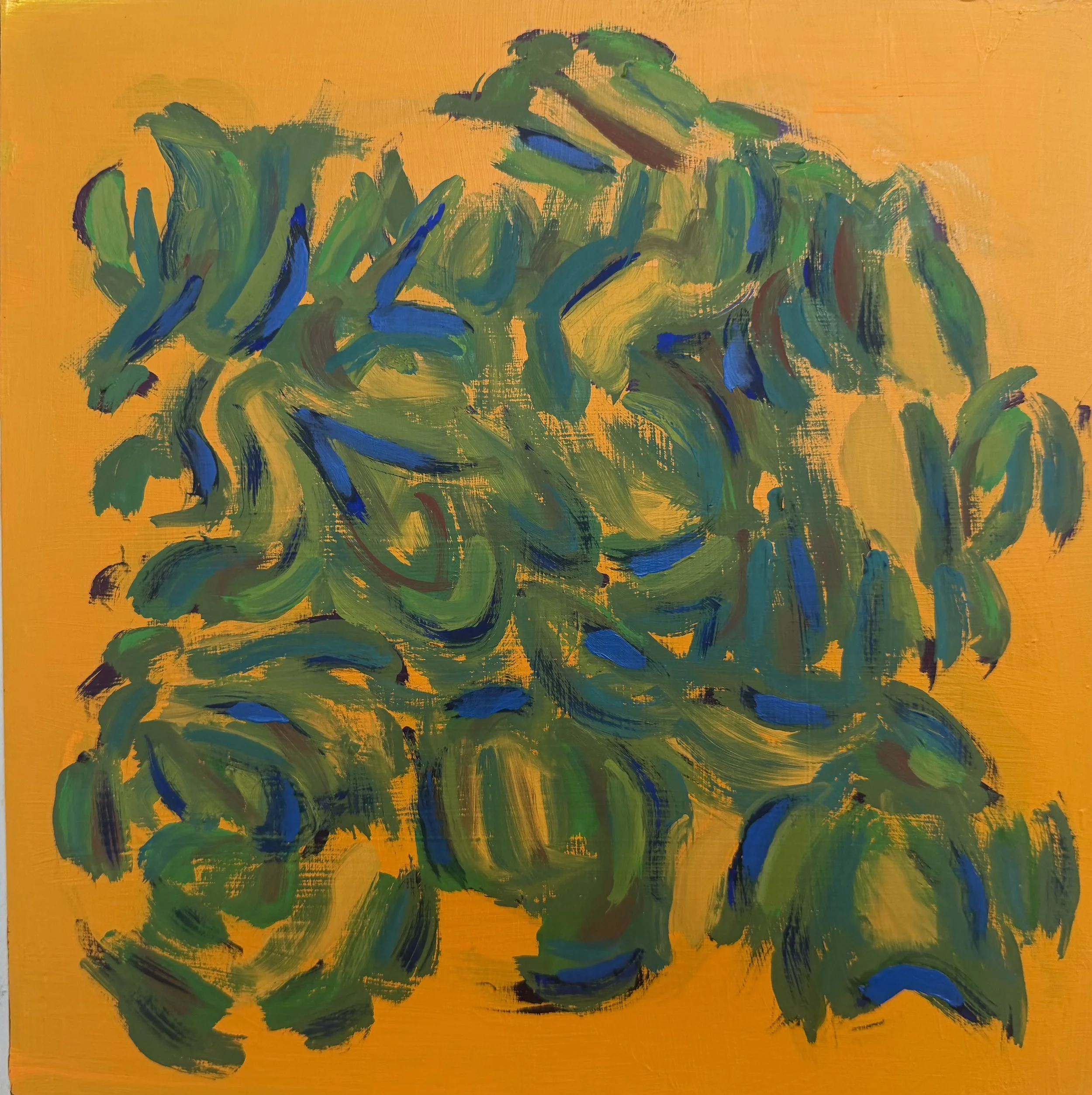 Foliage Study 2, oil on wood, 12" X 12" 2026