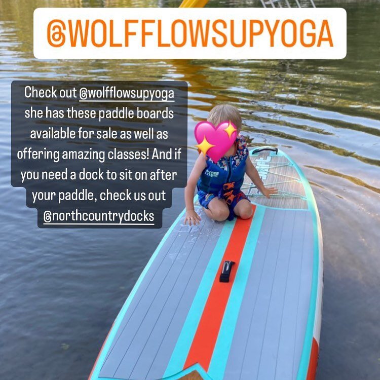 Check out this amazing local business @wolfflowsupyoga offering classes in #minden and #haliburton #cottagelife #dock #sup #paddleboard #shadowlake #coboconk #lovelocalontario