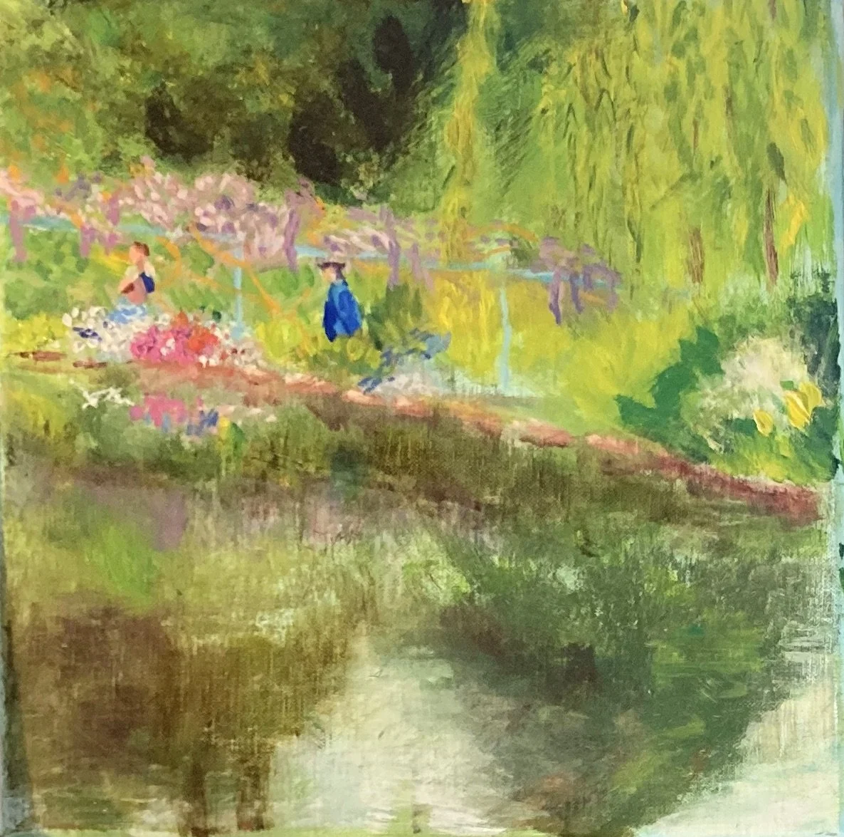 "Extrait" polyptyque JARDIN 
huile sur toile 30 x 30