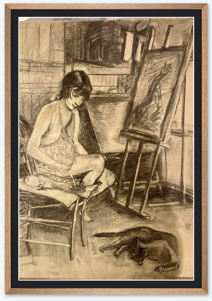 JEUNE PEINTRE à son atelier
Fusain sur papier bis 60 x 42