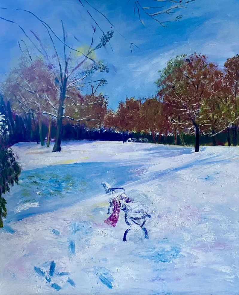 PREMIERE NEIGE huile 
sur toile de lin 73 X 60