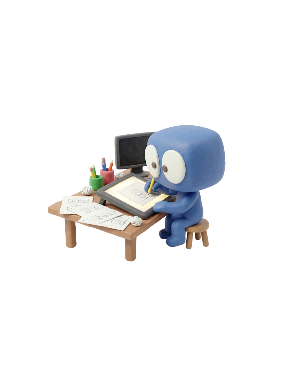 iMe designing at a drawing tablet