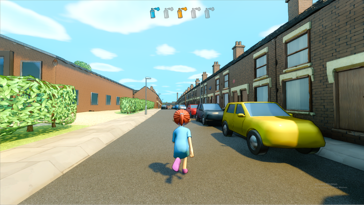 A 3D street scene we built and animated